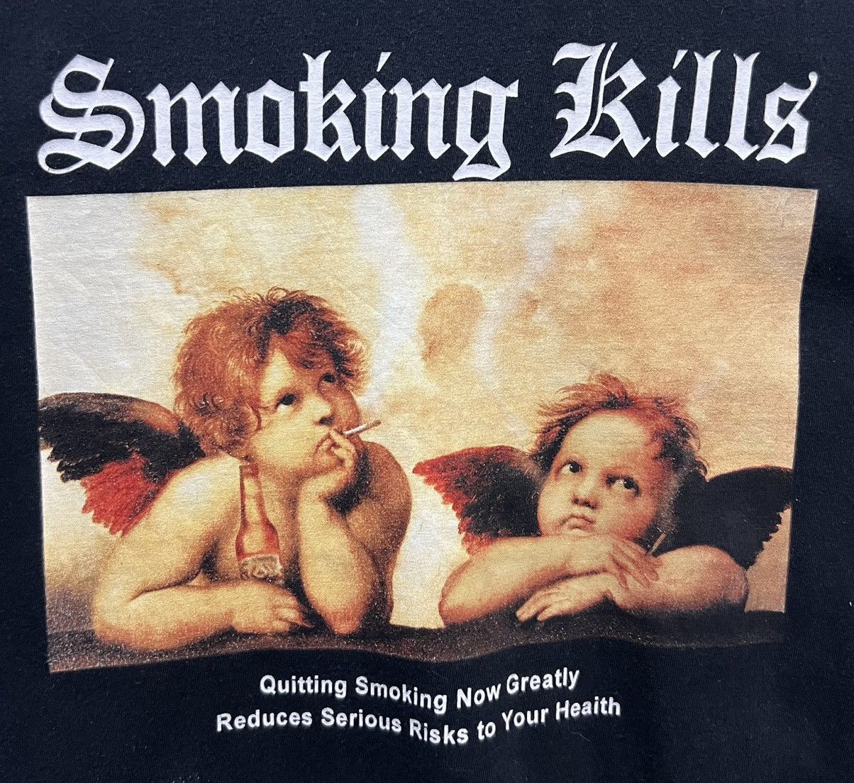Gildan × Vintage VINTAGE GILDAN SMOKING KILLS SHIRT Size US XL / EU 56 / 4 - 3 Thumbnail