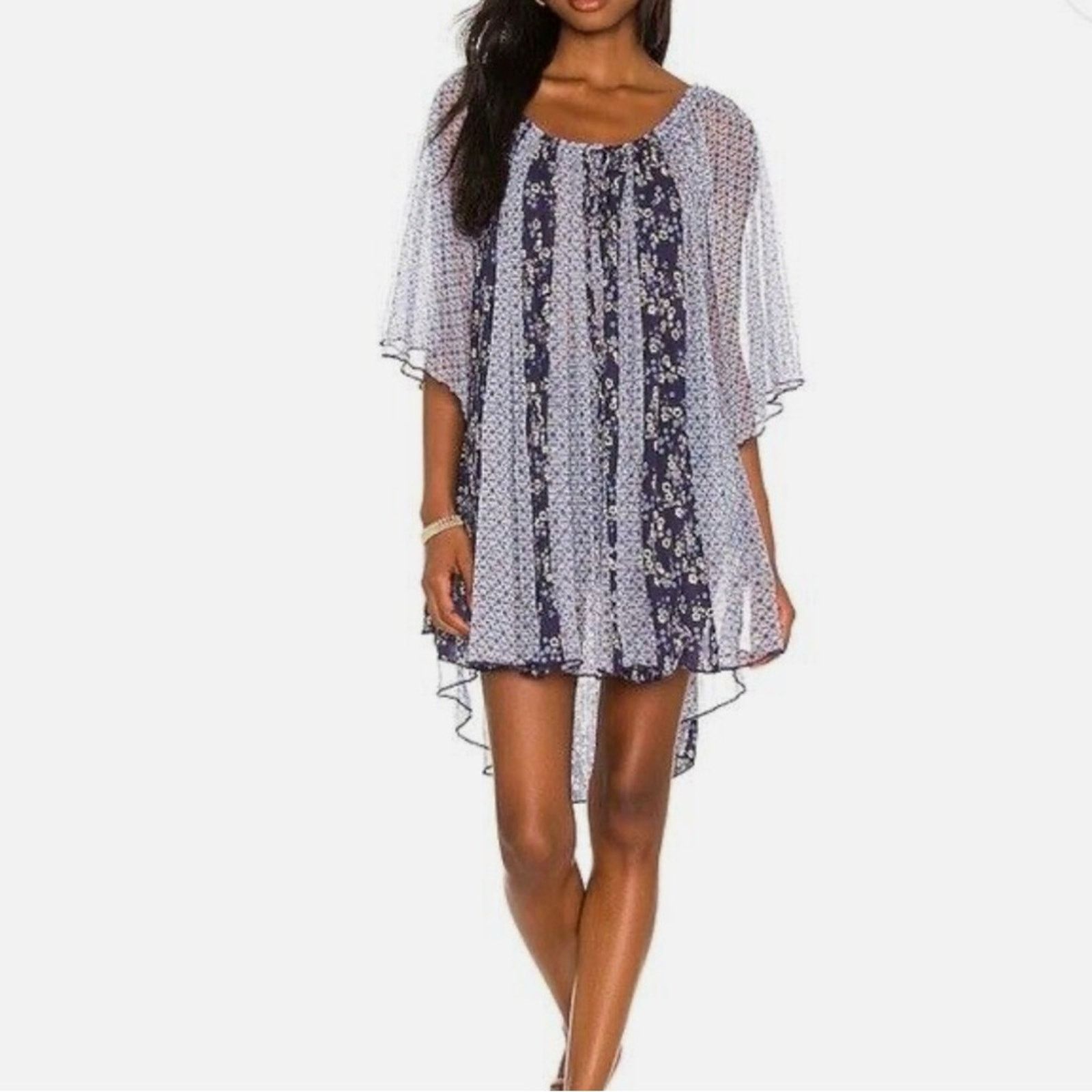 Free People Free People Because I Love You Floral High-Low Top Size XL / US 12-14 / IT 48-50 - 3 Thumbnail