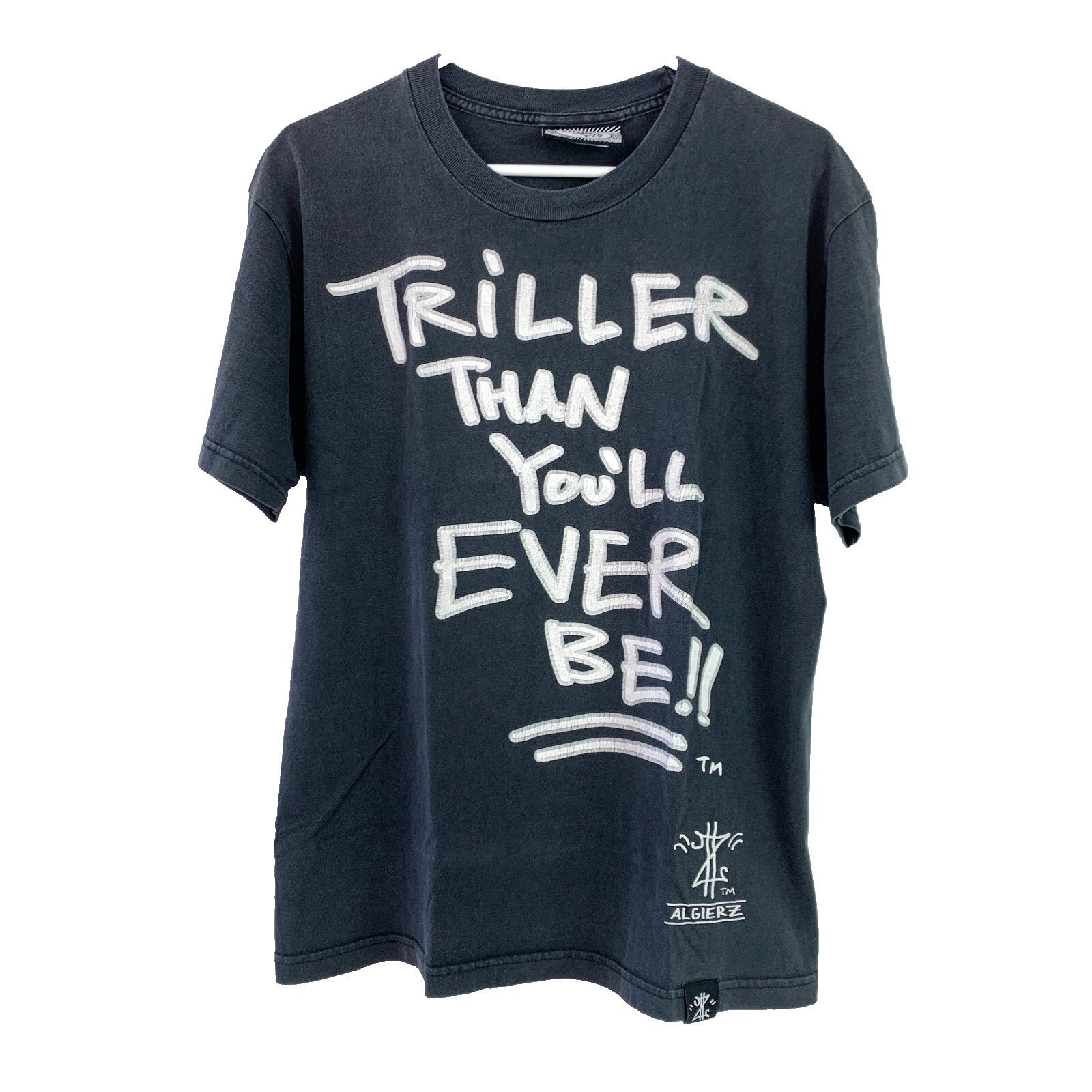 Vintage Algierz Triller Than You'll Ever Be Gray Skater White Tee Size US L / EU 52-54 / 3 - 1 Thumbnail