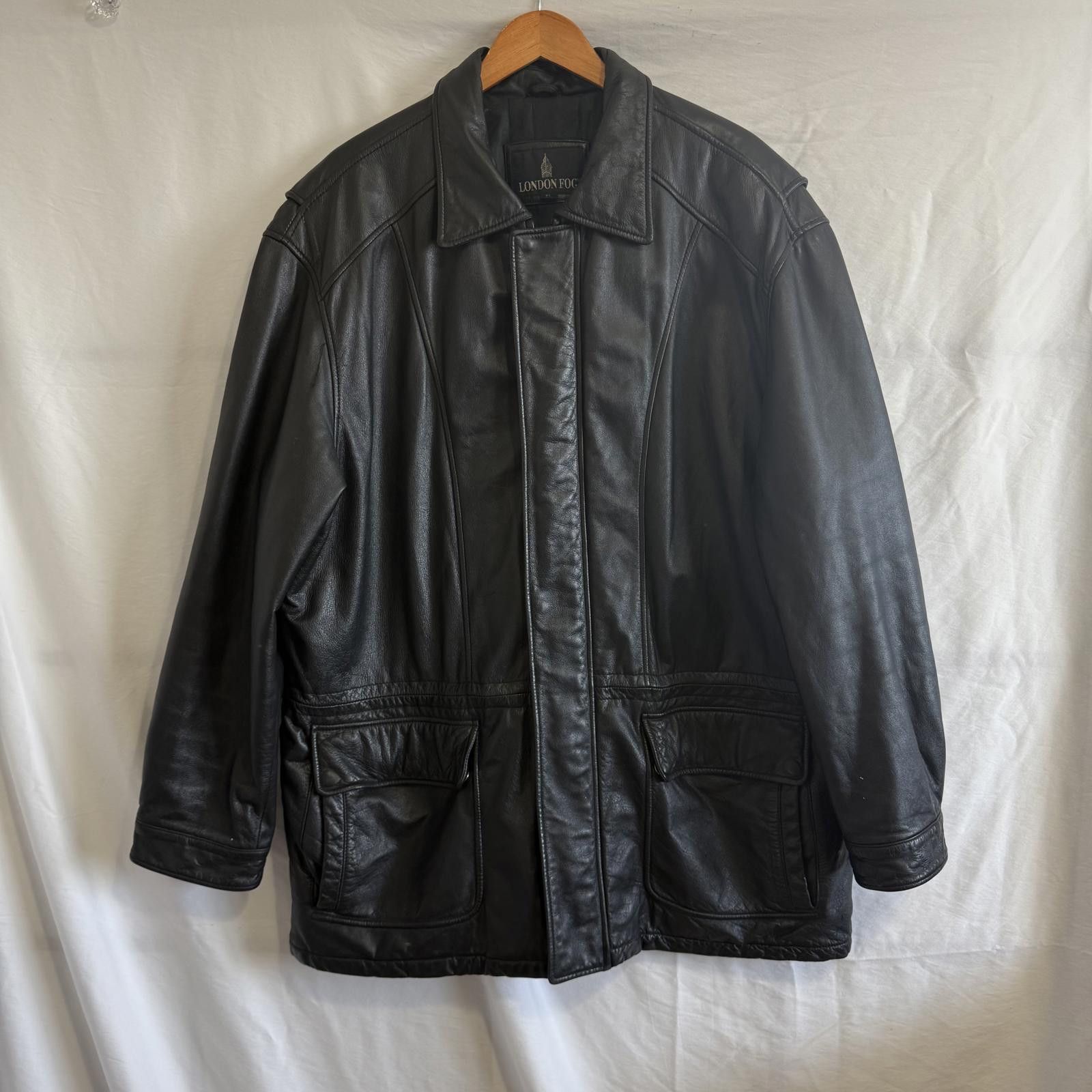 London Fog London Fog Black Leather Jacket Size XL Size US XL / EU 56 / 4 - 2 Thumbnail