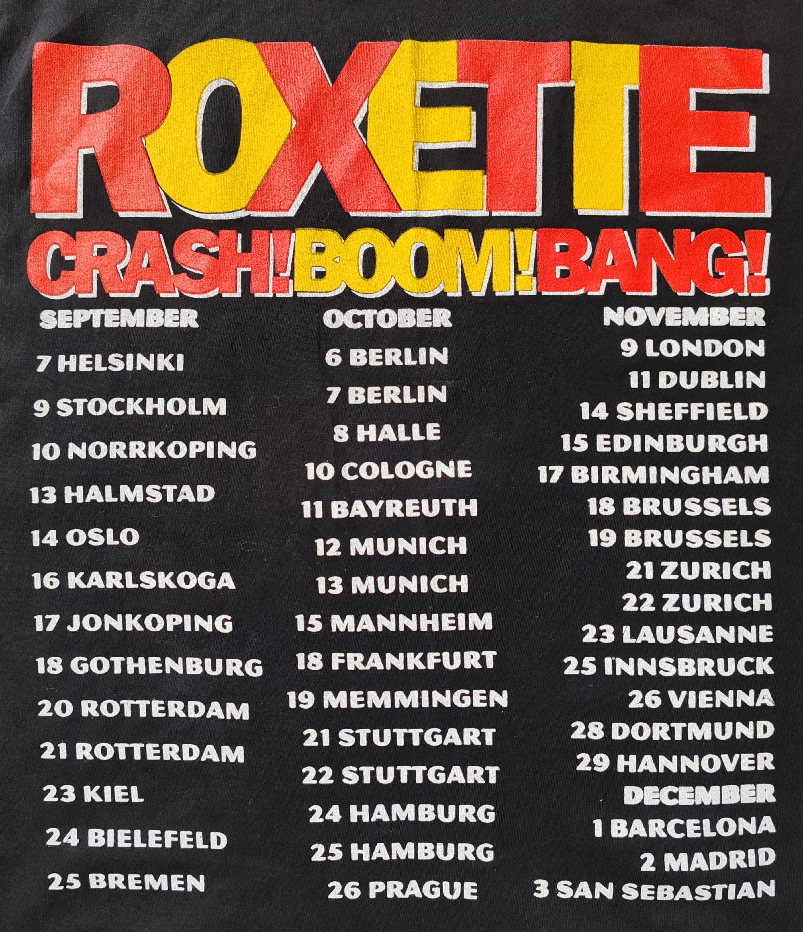 Band Tees Vintage 90s ROXETTE Crash! Boom! Bang! Tour T shirt size L Size US L / EU 52-54 / 3 - 4 Thumbnail