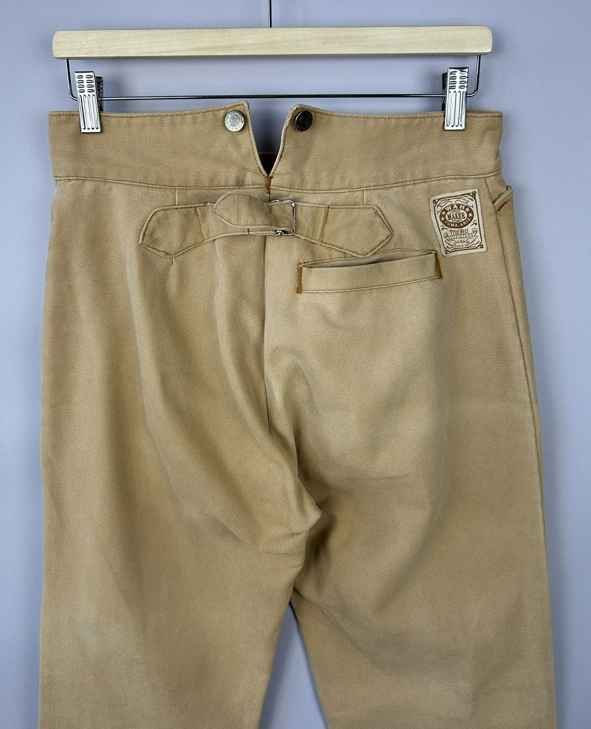 Cowboy Equipment × Vintage Vtg WAH Maker Jeans Size Frontier Buckle Back Button Fly 90s Size US 30 / EU 46 - 7 Thumbnail