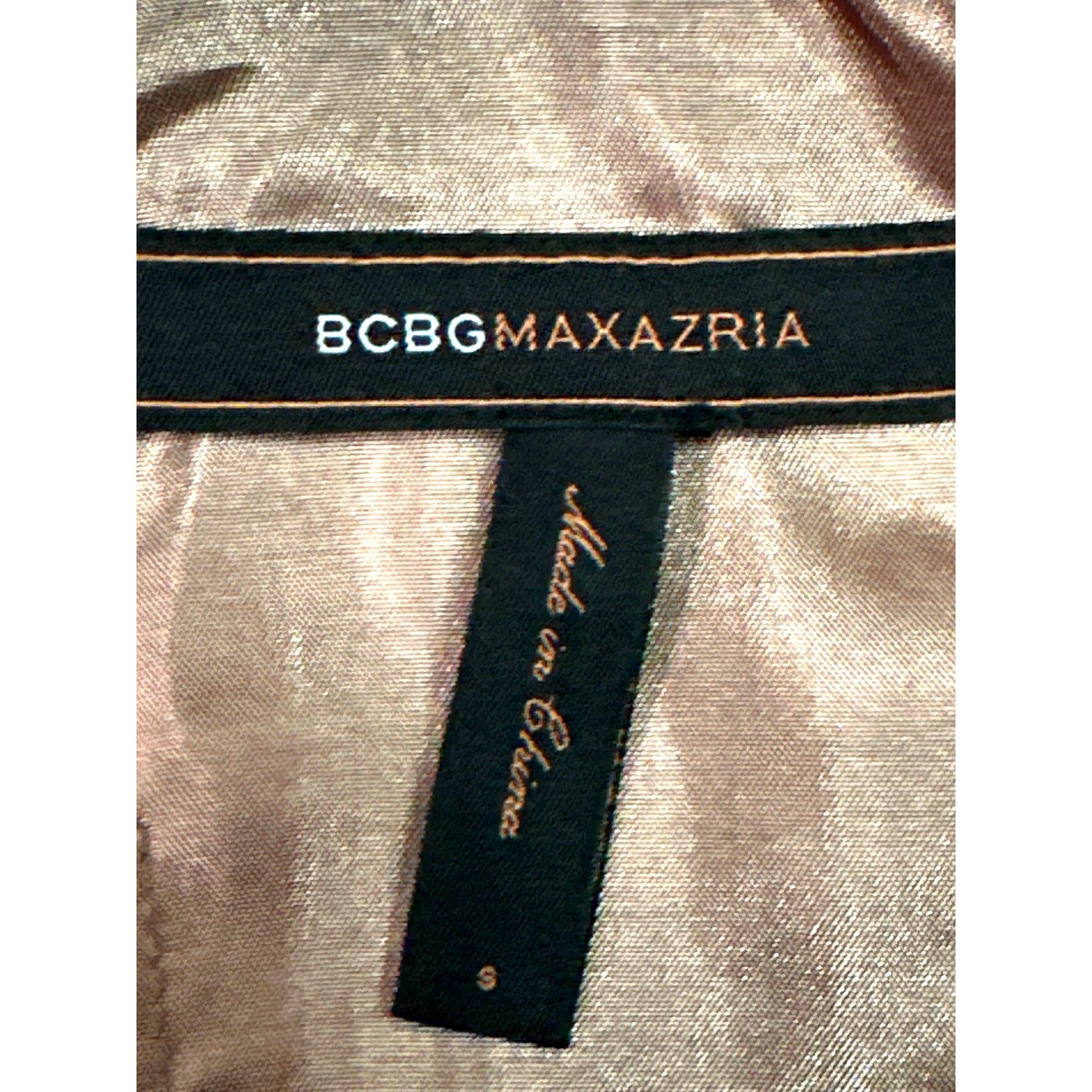 Bcbgmaxazria BCBG MaxAzria S Pink Brown Silk Blouse Abstract Print Draped Size S / US 4 / IT 40 - 7 Thumbnail