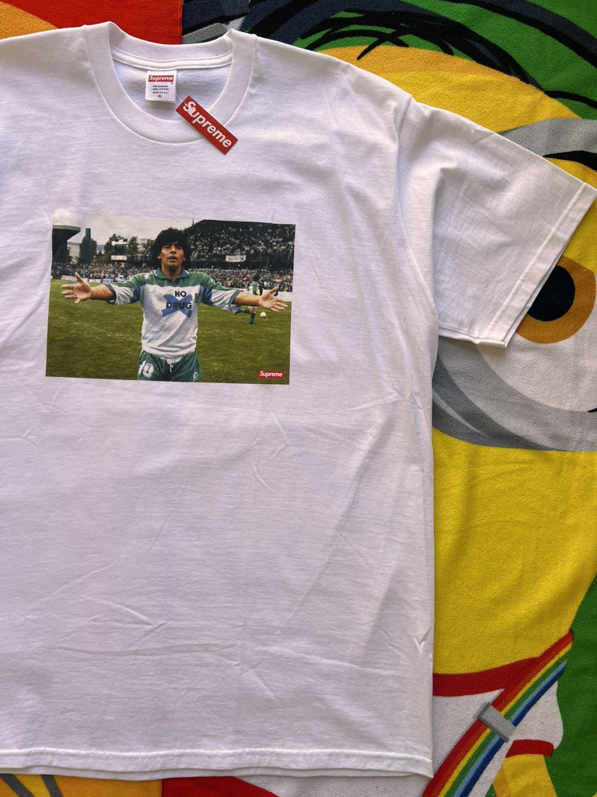 Supreme XL Supreme Maradona Tee white T-shirt football diego drugs Size US XL / EU 56 / 4 - 13 Thumbnail