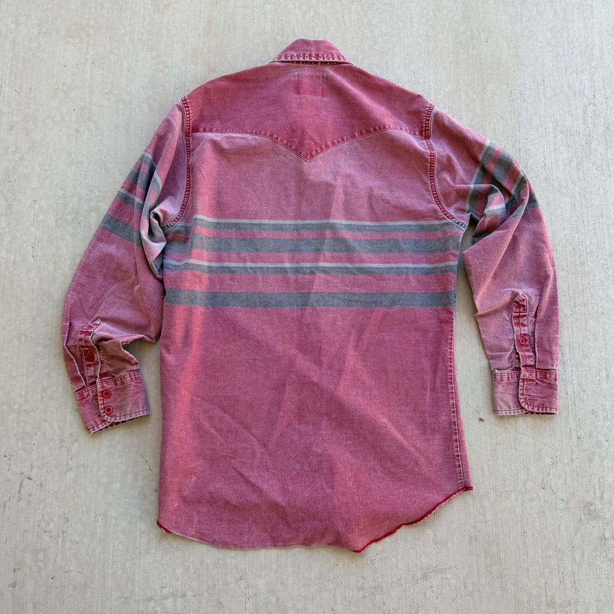 Vintage Vintage Wrangler Brushpopper Shirt Made On USA Pastel Stripe Size US L / EU 52-54 / 3 - 6 Thumbnail