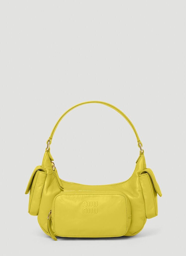 Miu Miu Leather Cargo Pocket Bag in Yellow