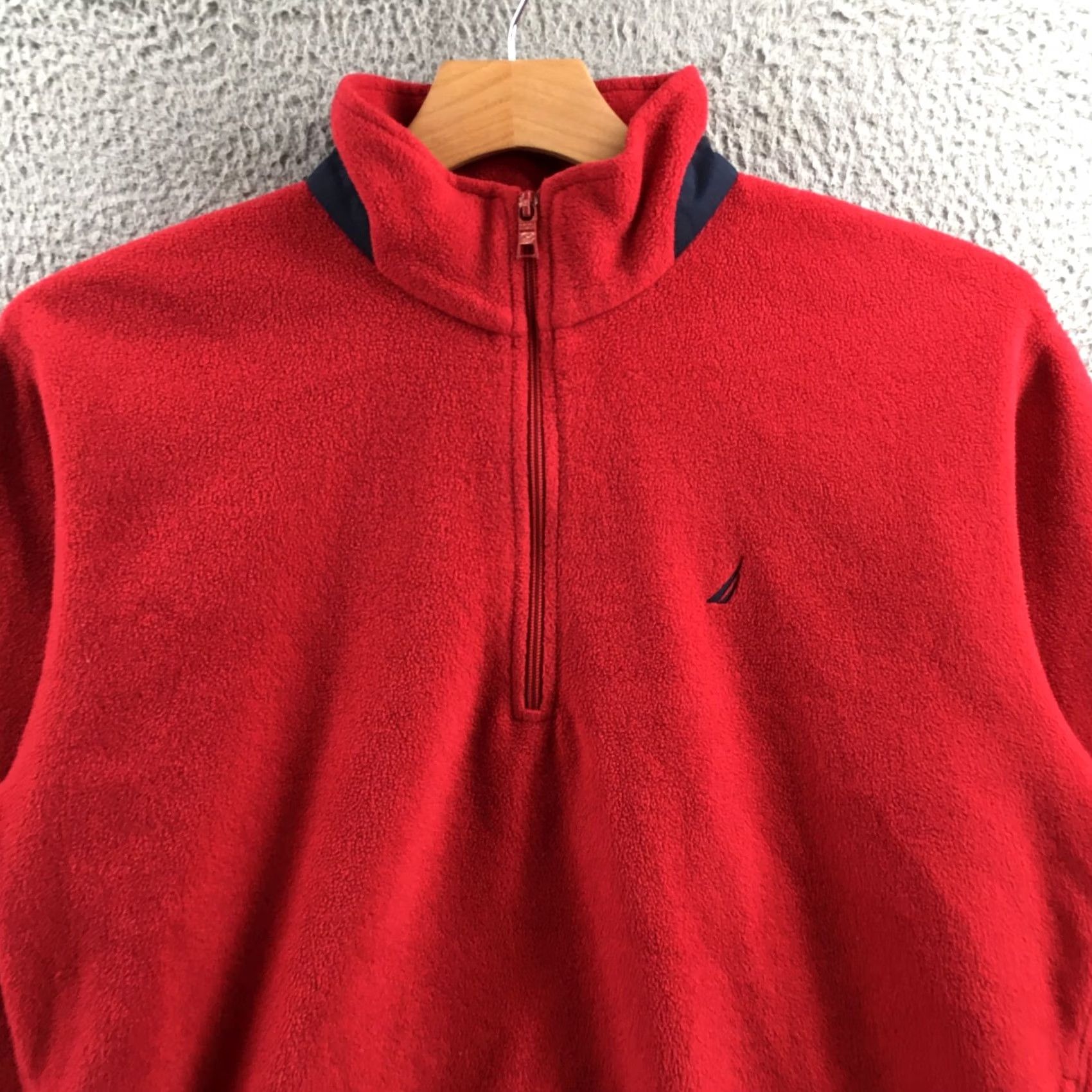 Nautica Nautica Half Zip Fleece Sweater Mens L Red Long Sleeve Pullover Mock Neck Casual Size US L / EU 52-54 / 3 - 2 Thumbnail