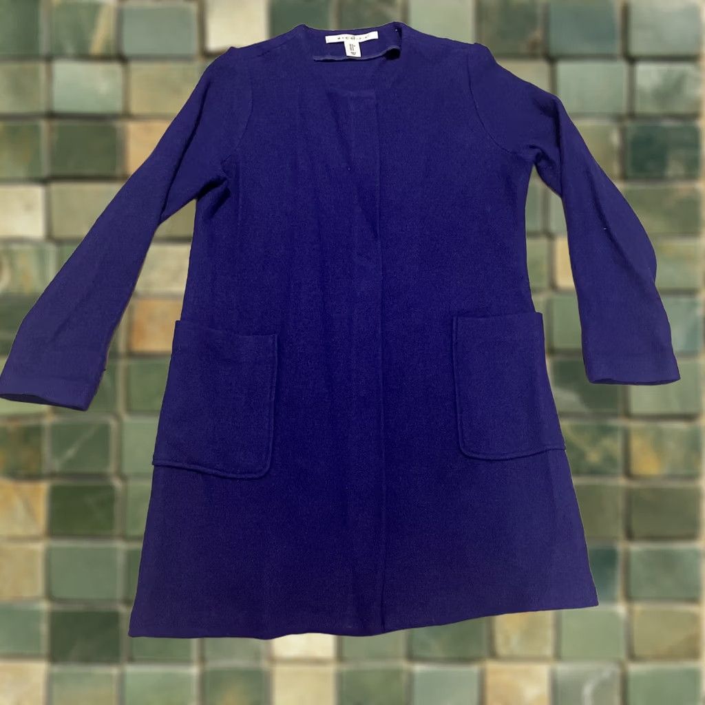 Vintage Max Studio Coat Wool Blend Full Zip M Purple Women Overcoat Pockets Size M / US 6-8 / IT 42-44 - 1 Thumbnail