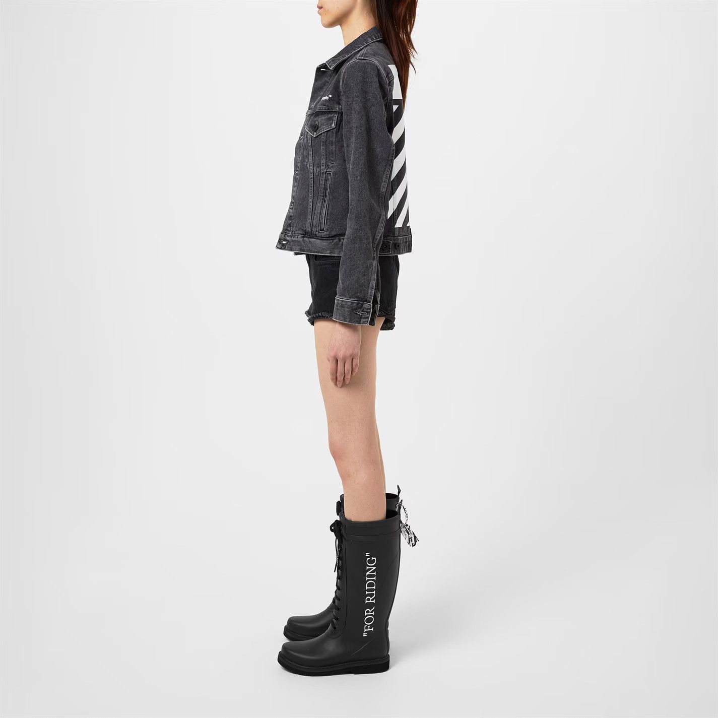 Off-White o1g2r1mq0125 For Riding Boots in Black & White Size US 8 / IT 38 - 7 Thumbnail