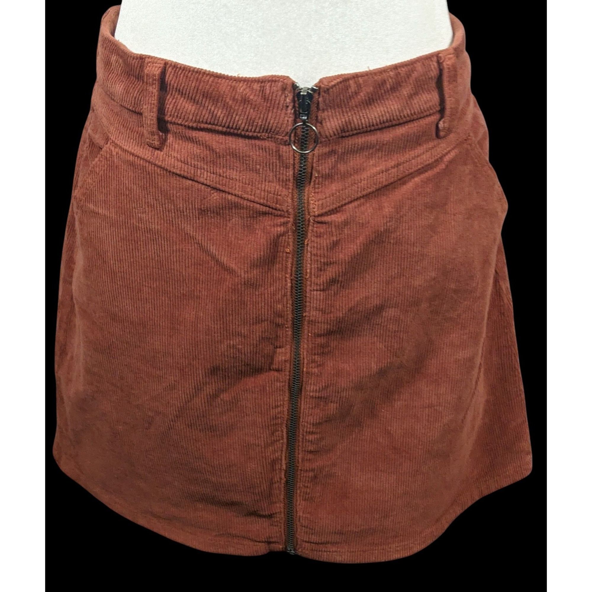 Other SO Retro Brown Corduroy Full Zip Front Skirt Size 32" / US 10 / IT 46 - 1 Thumbnail