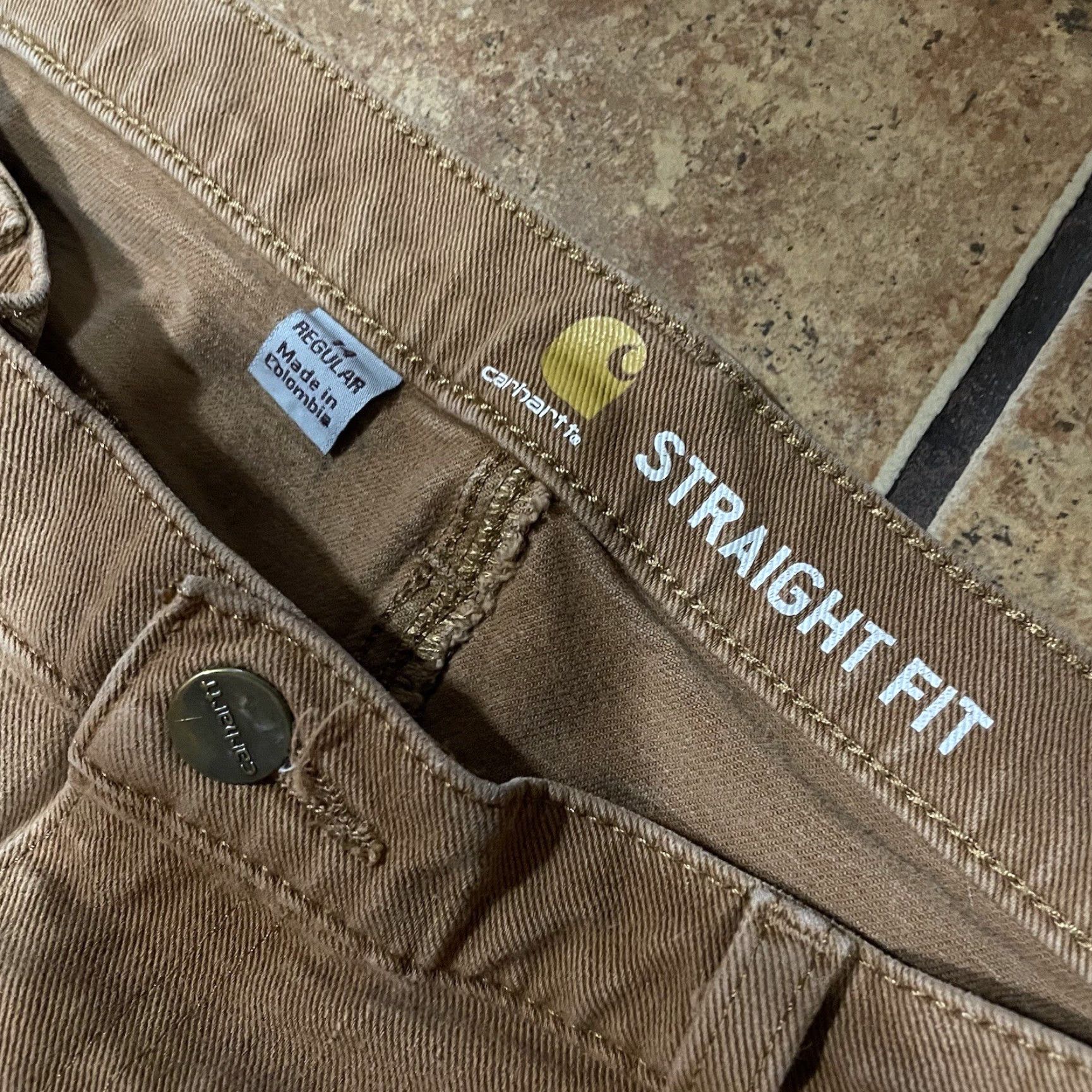 Carhartt VINTAGE Carhartt Pants Carpenter Double Knee Tan 34 x 27 Women 14 Mens Beige USA 100% Cotton Workspace Workwear Size 24" / US 00 / IT 34 - 3 Thumbnail