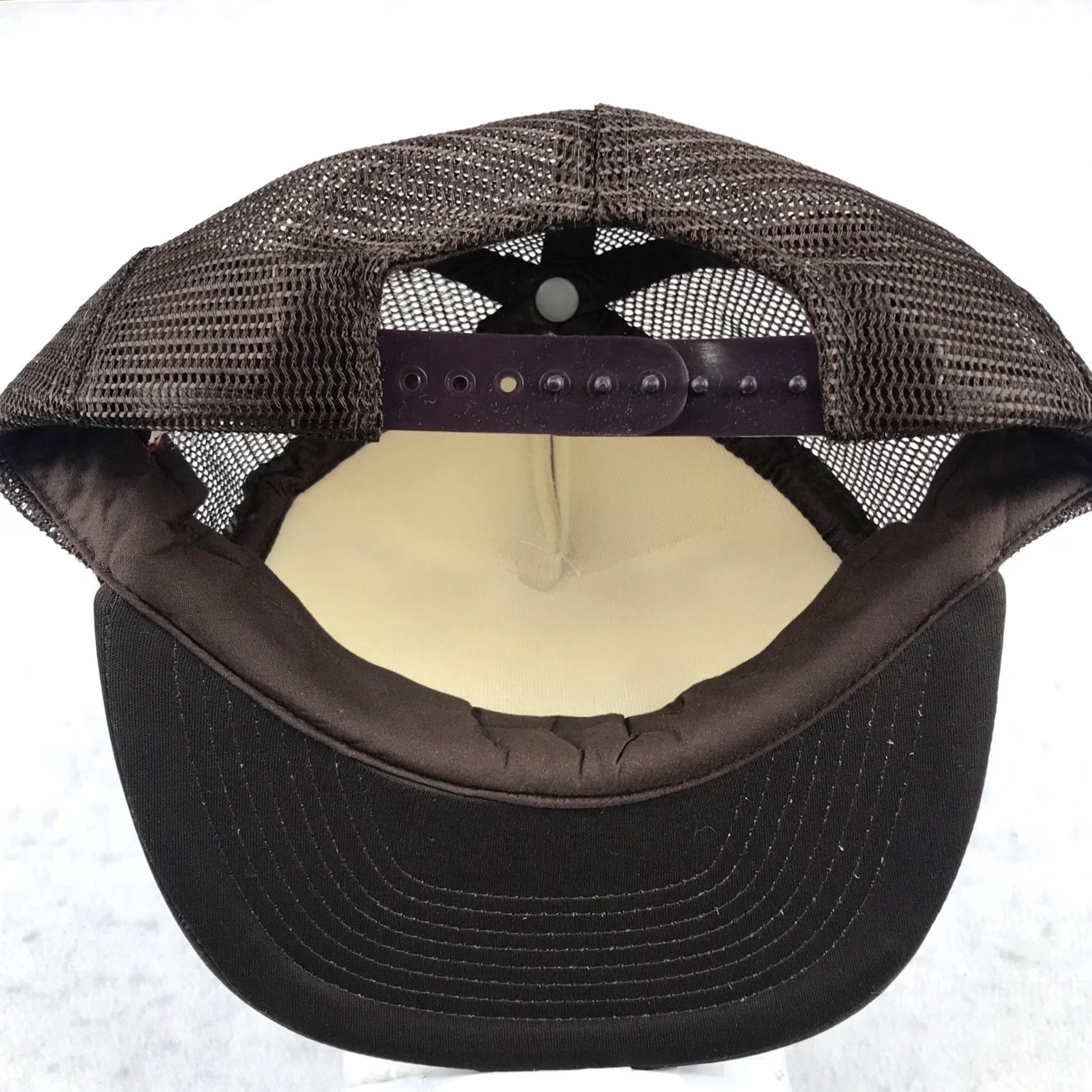 Vintage VINTAGE Walsh MULTI-KOASTAL Trucker Hat Mens Adjustable Brown 80s 90s Bulldozer Construction Trucker Pattern Solid Size ONE SIZE - 6 Thumbnail
