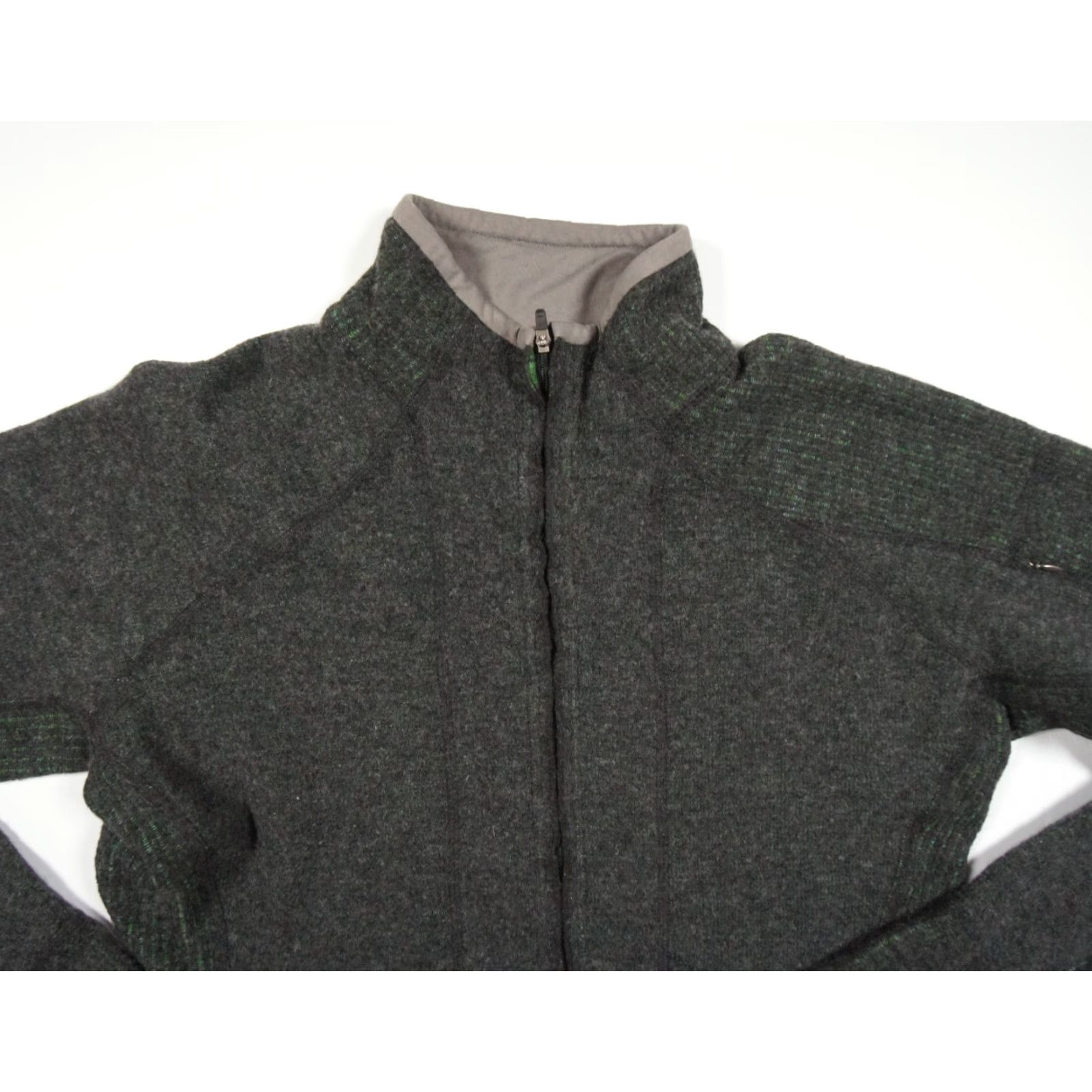 Mountain Hardwear VINTAGE Mountain Hardwear Jacket Womens Large Gray Knit Wool Blend Lightweight Outdoors Size L / US 10 / IT 46 - 2 Thumbnail