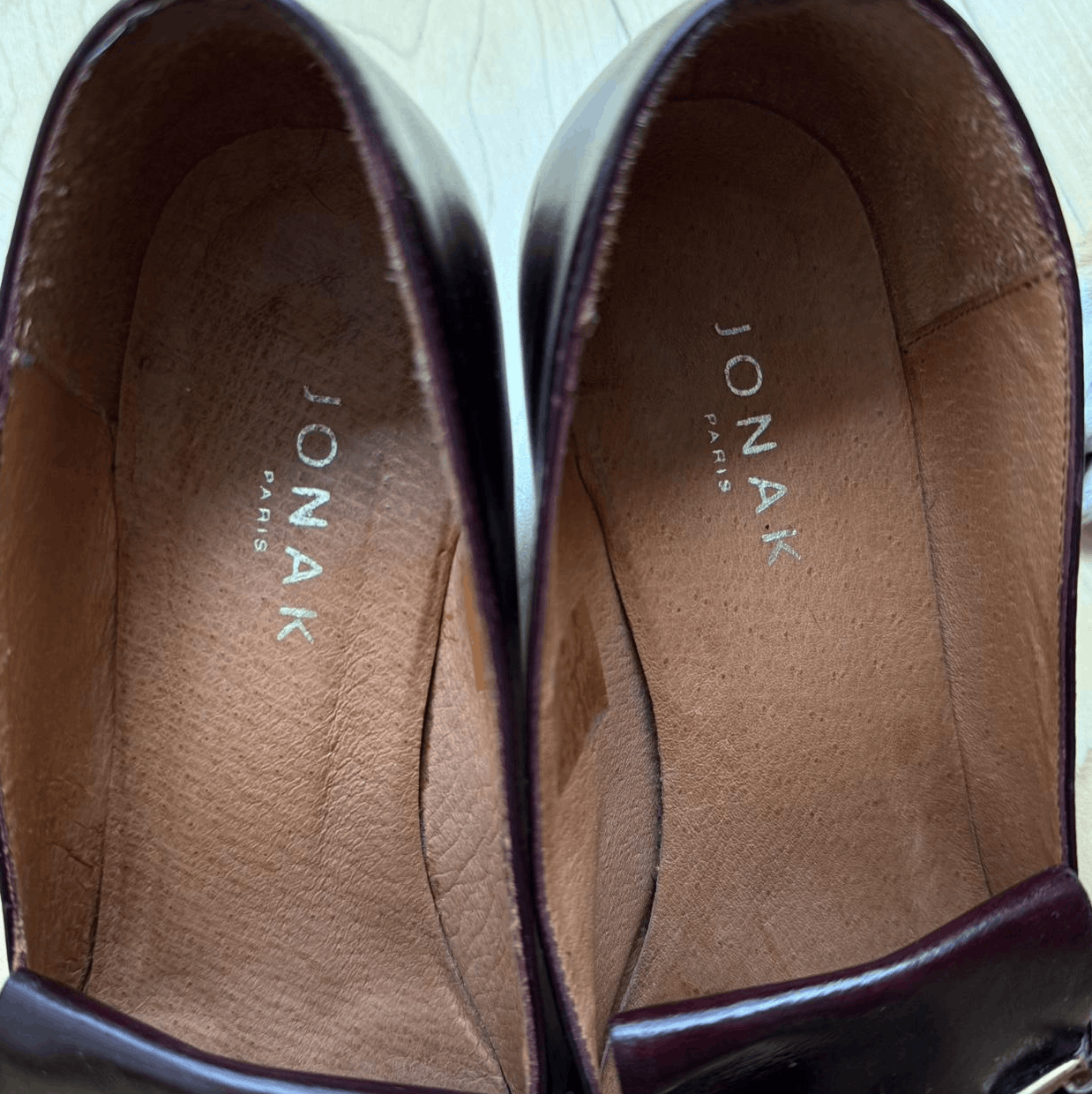 Other JONAK Burgundy Leather Loafers Size US 8 / IT 38 - 3 Thumbnail