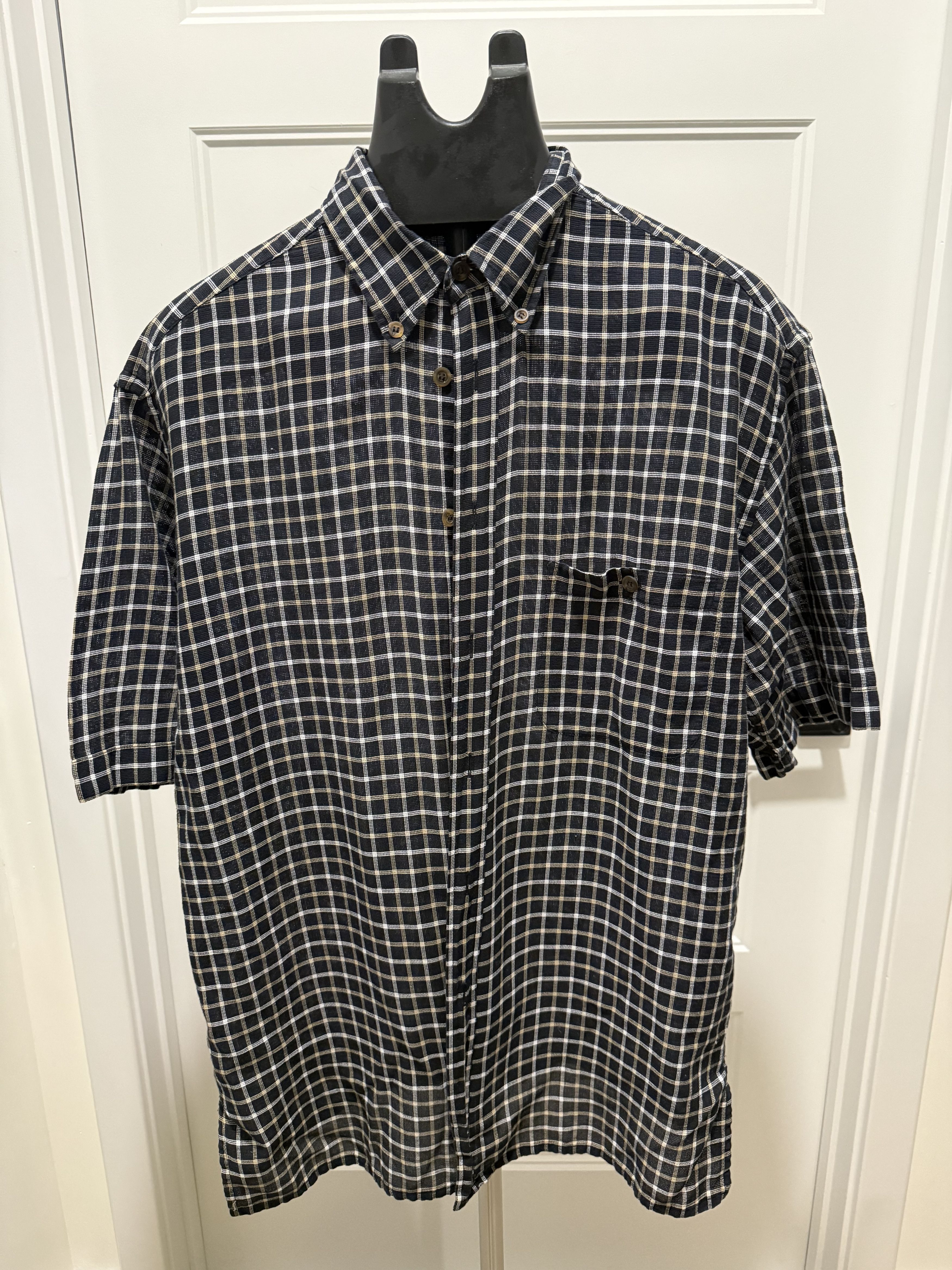 Canali Vintage Canali Short Sleeve Button Down — Lightweight Cotton Size US XL / EU 56 / 4 - 1 Thumbnail