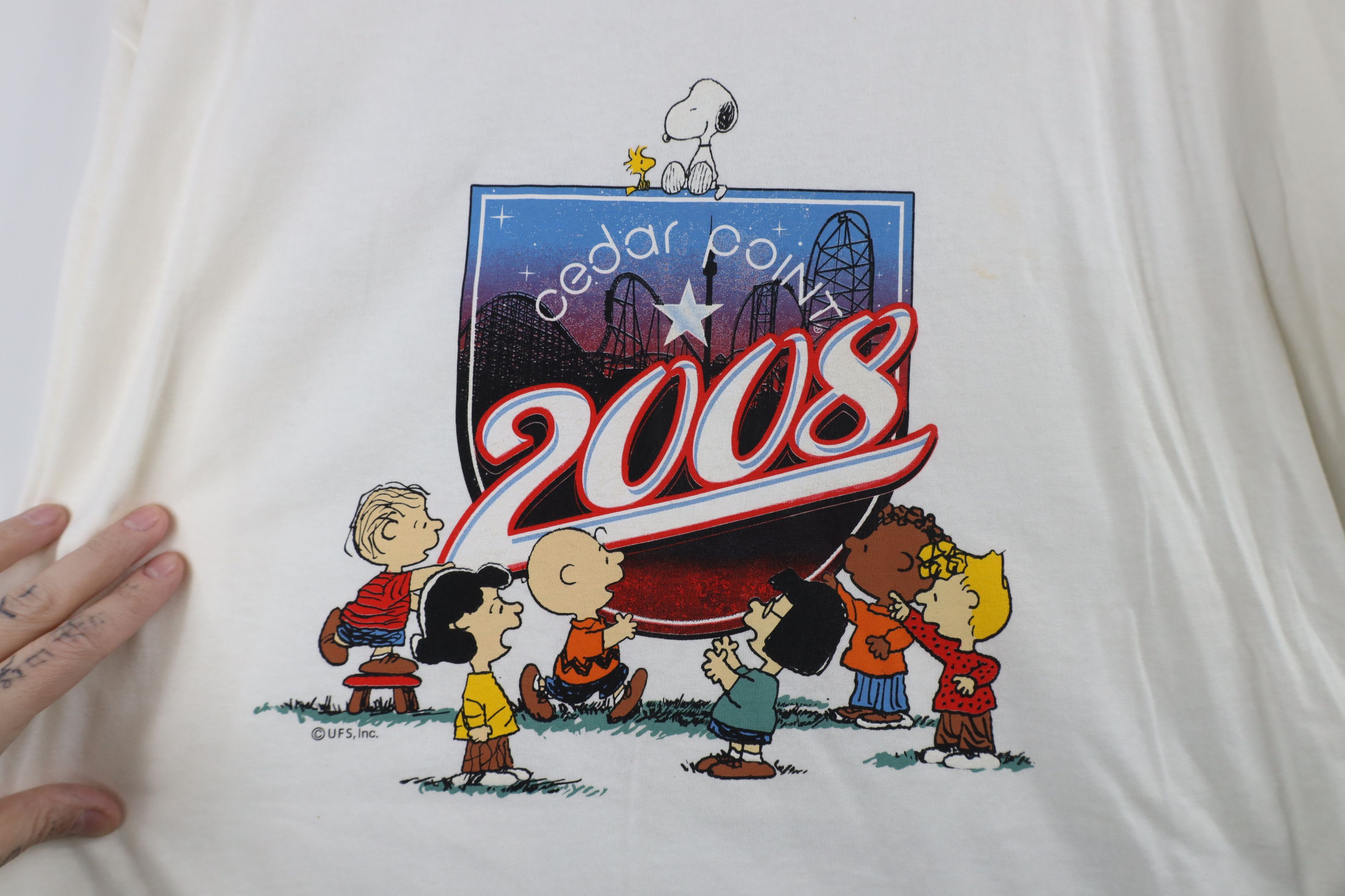 Vintage Vintage Y2K 2008 Brown Cedar Point Amusement Park T-Shirt Size US L / EU 52-54 / 3 - 4 Thumbnail