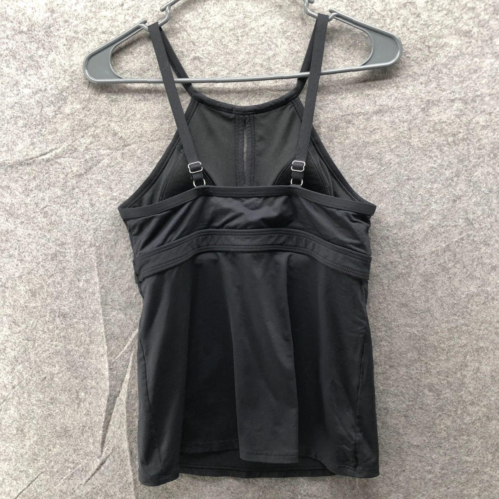 Lands' End VINTAGE? No. Lands End Keyhole High Neck Tankini Swim Top Womens 4 Black Padded Size S / US 4 / IT 40 - 2 Thumbnail
