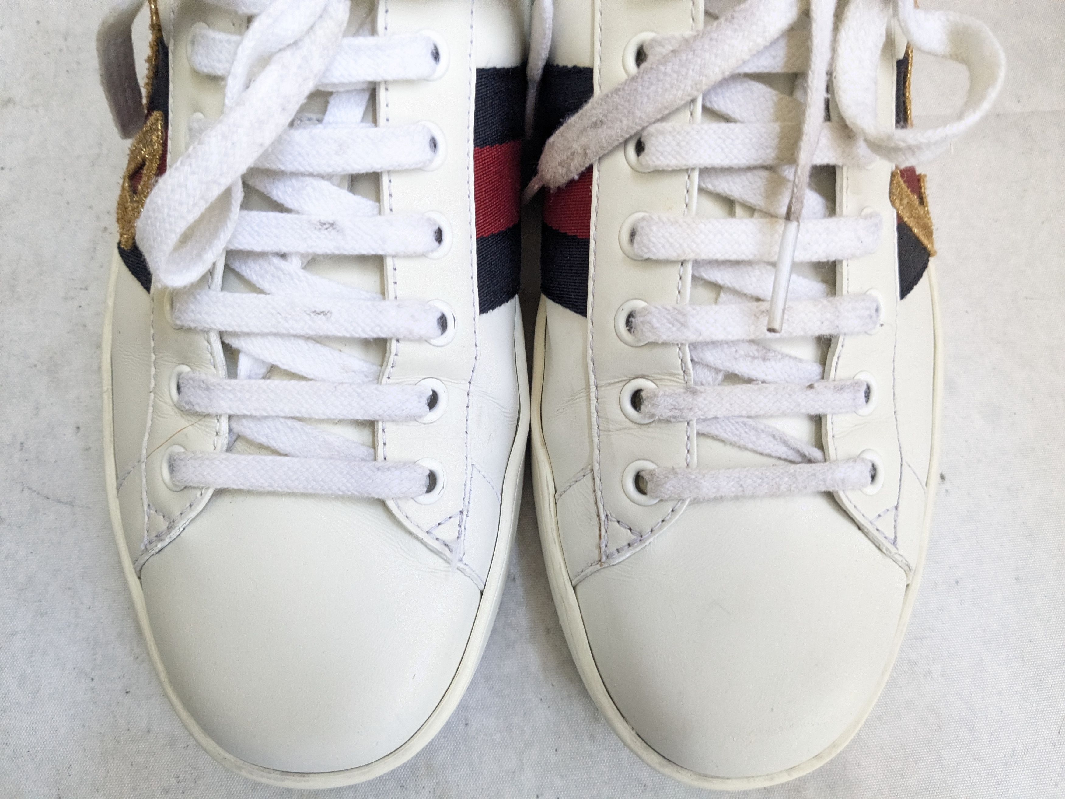Gucci Gucci Ace Sneakers Loved 8.5 White Low Tops Leather Size US 8.5 / EU 41-42 - 3 Thumbnail