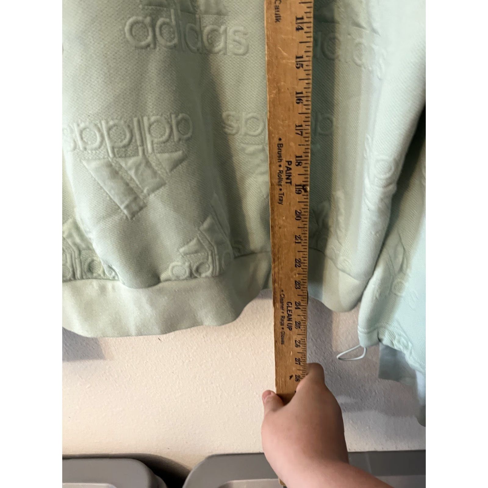 Adidas adidas Womens AEROREADY Jacquard Logo 1/2 Zip Sweatshirt L Mint Green 2020s Logo, Sports, Activewear Womens Size L / US 10 / IT 46 - 4 Thumbnail
