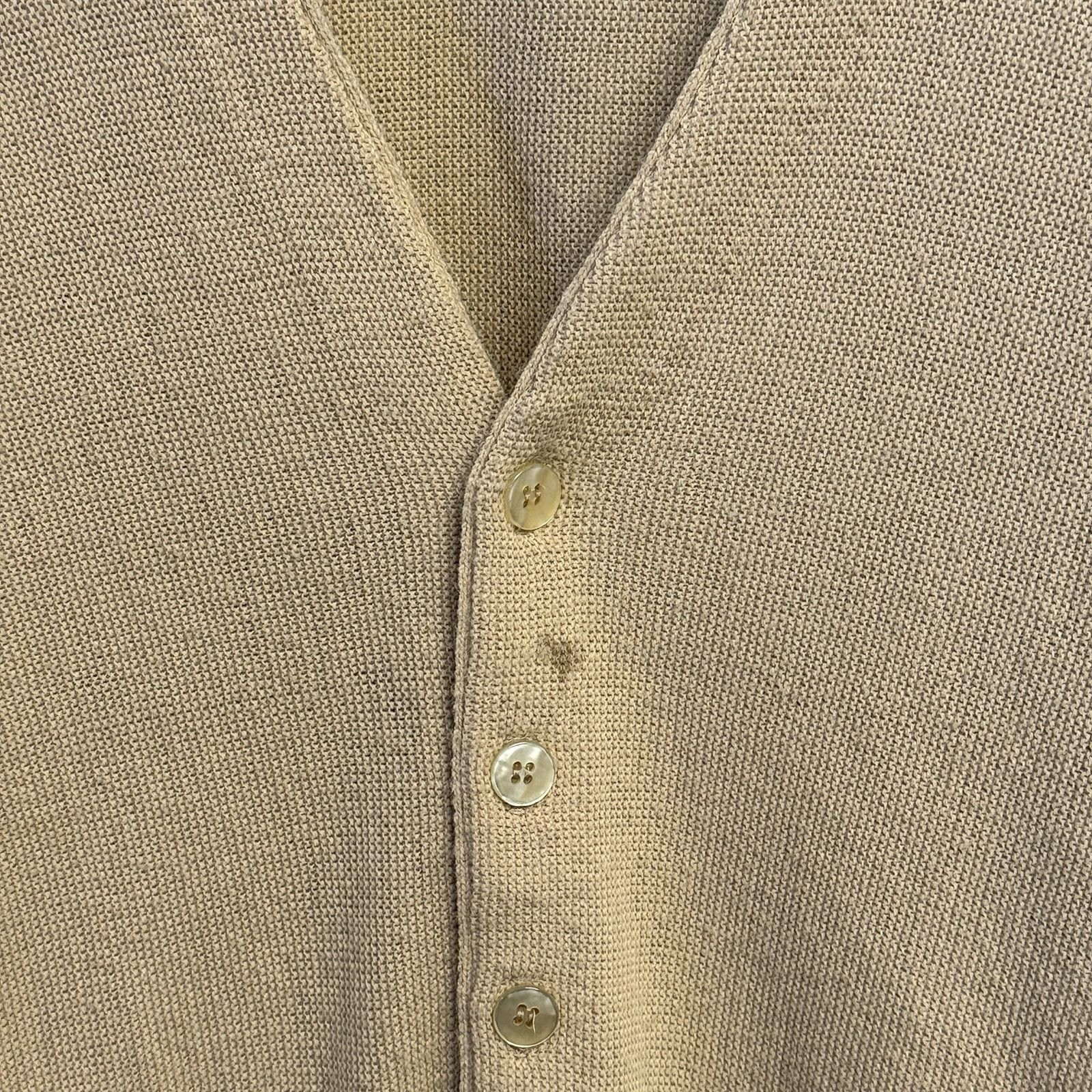 Vintage Vintage Orlon Campus Cardigan Sweater Mens XL Tan Knit Size US XL / EU 56 / 4 - 3 Thumbnail