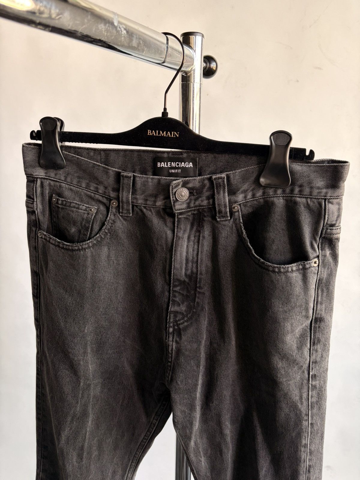 Balenciaga BALENCIAGA FALL22 LOST TAPE FLARED GREY JEANS SZ:XS Size US 30 / EU 46 - 3 Thumbnail