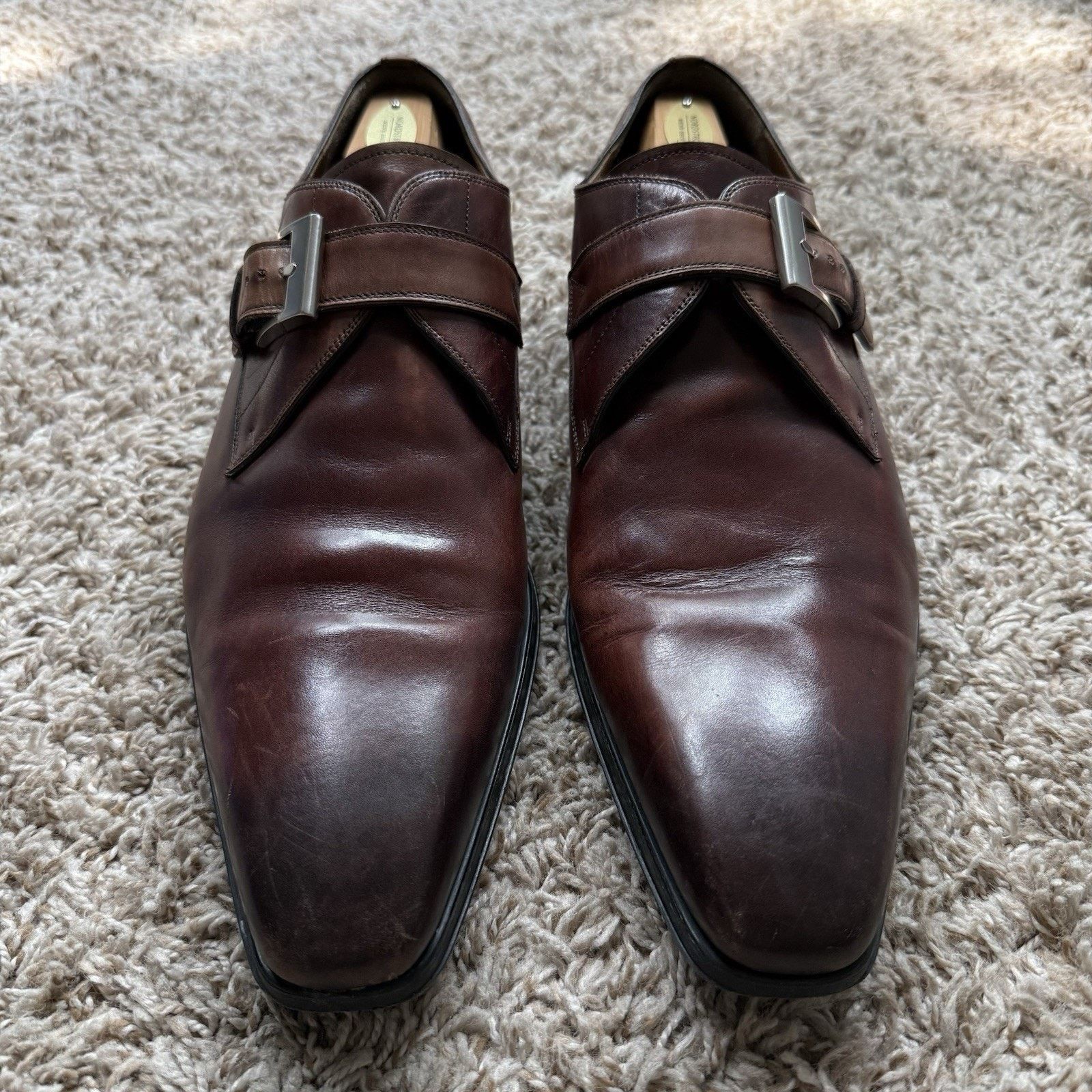 Magnanni Magnanni Marco II Single Monk Strap Brown Leather Dress Shoe Size US 13 / EU 46 - 11 Thumbnail