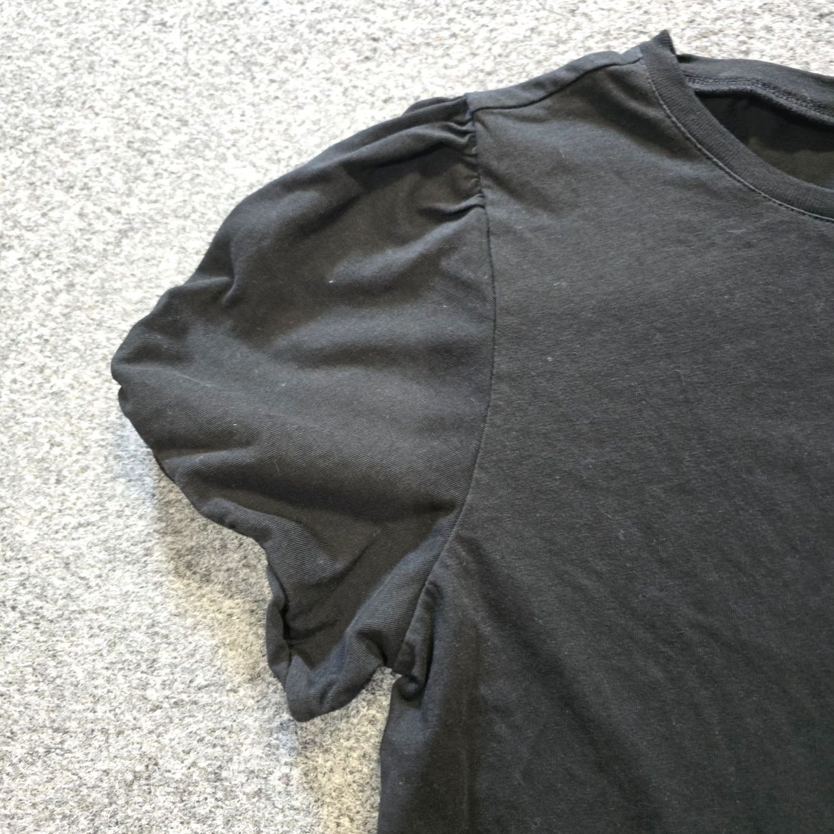 J.Crew J.CREW Top Women Medium Black Short Puffed Sleeves Round Neck Casual Cotton Knit Blouse Size M / US 6-8 / IT 42-44 - 4 Thumbnail