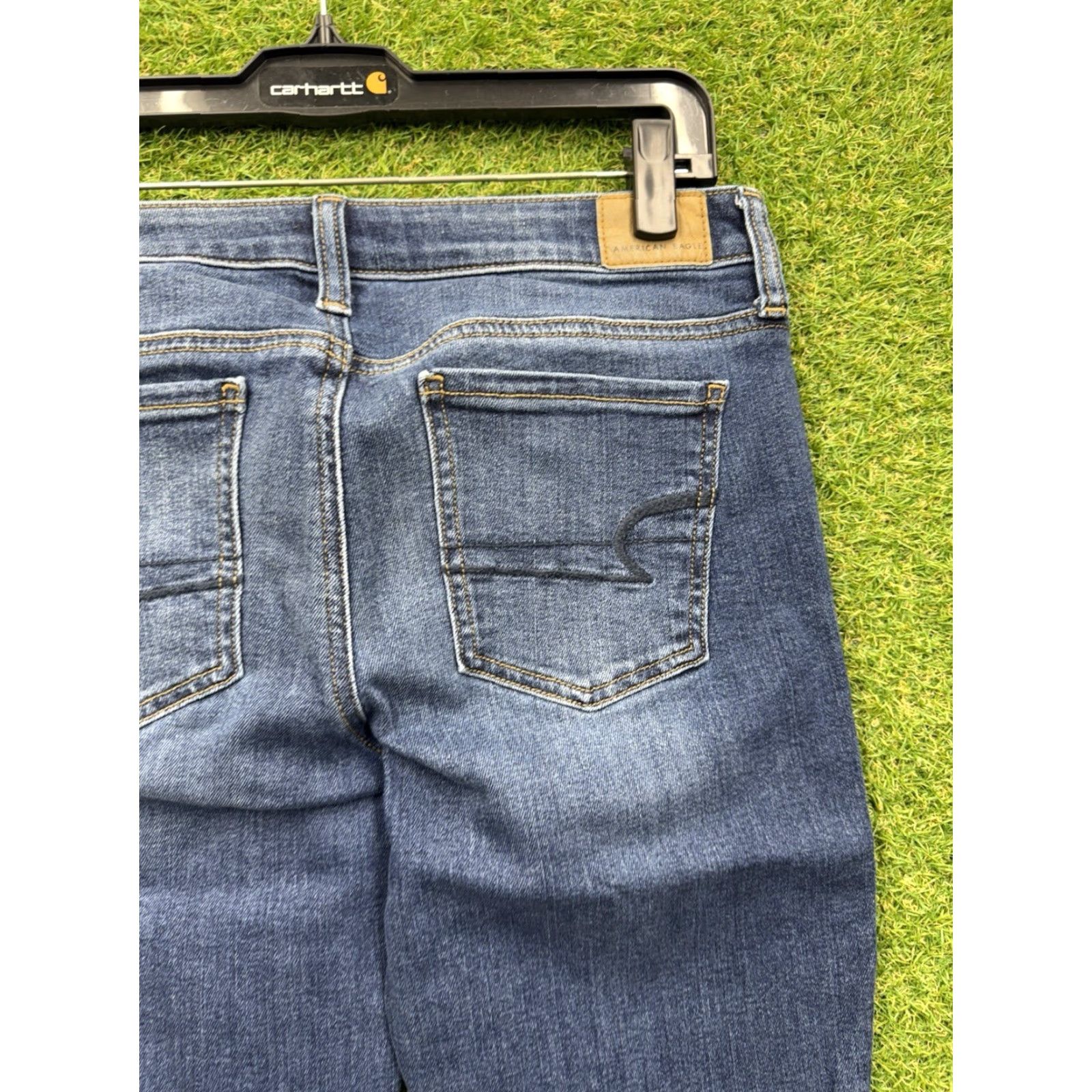 American Eagle Outfitters VINTAGE American Eagle Womens Jeans Size 8 High Rise Skinny Flared Stretch Denim Blue Casual 90s Womens Size 30" / US 8 / IT 44 - 7 Thumbnail