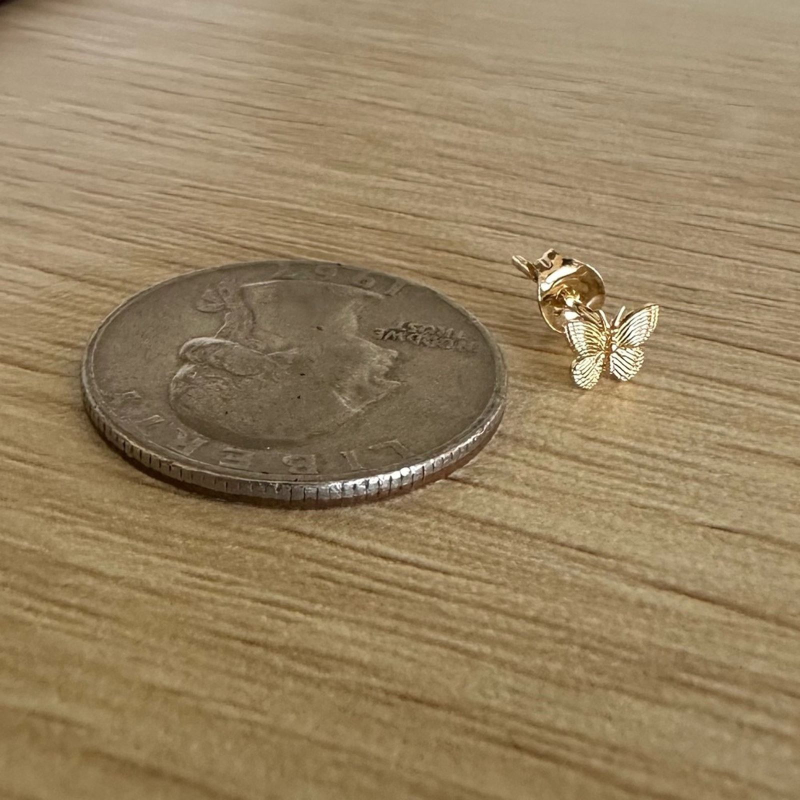 Other 14K Solid Gold Butterfly Earrings 🦋 Size ONE SIZE - 8 Thumbnail