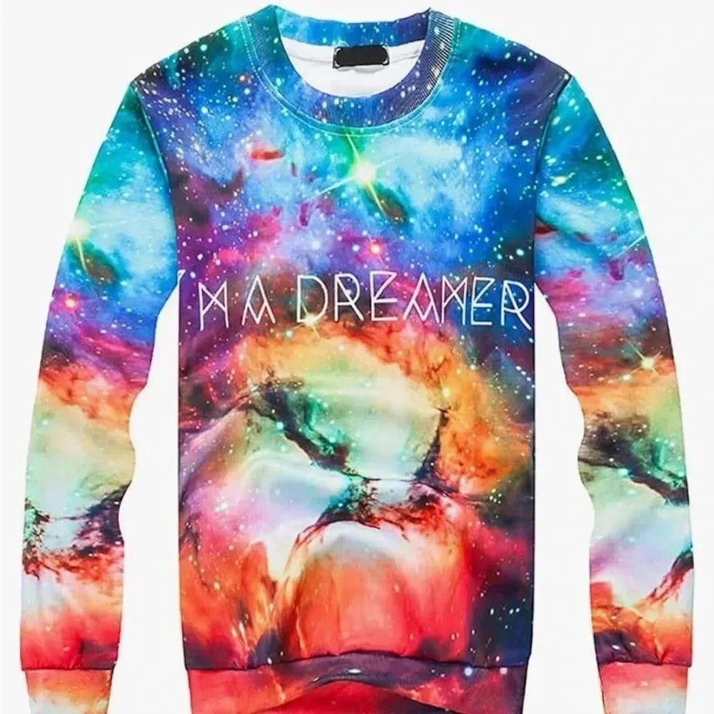 Designer Galactic Dreamer Sweatshirt - Colorful Universe Print Size S / US 4 / IT 40 - 5 Thumbnail