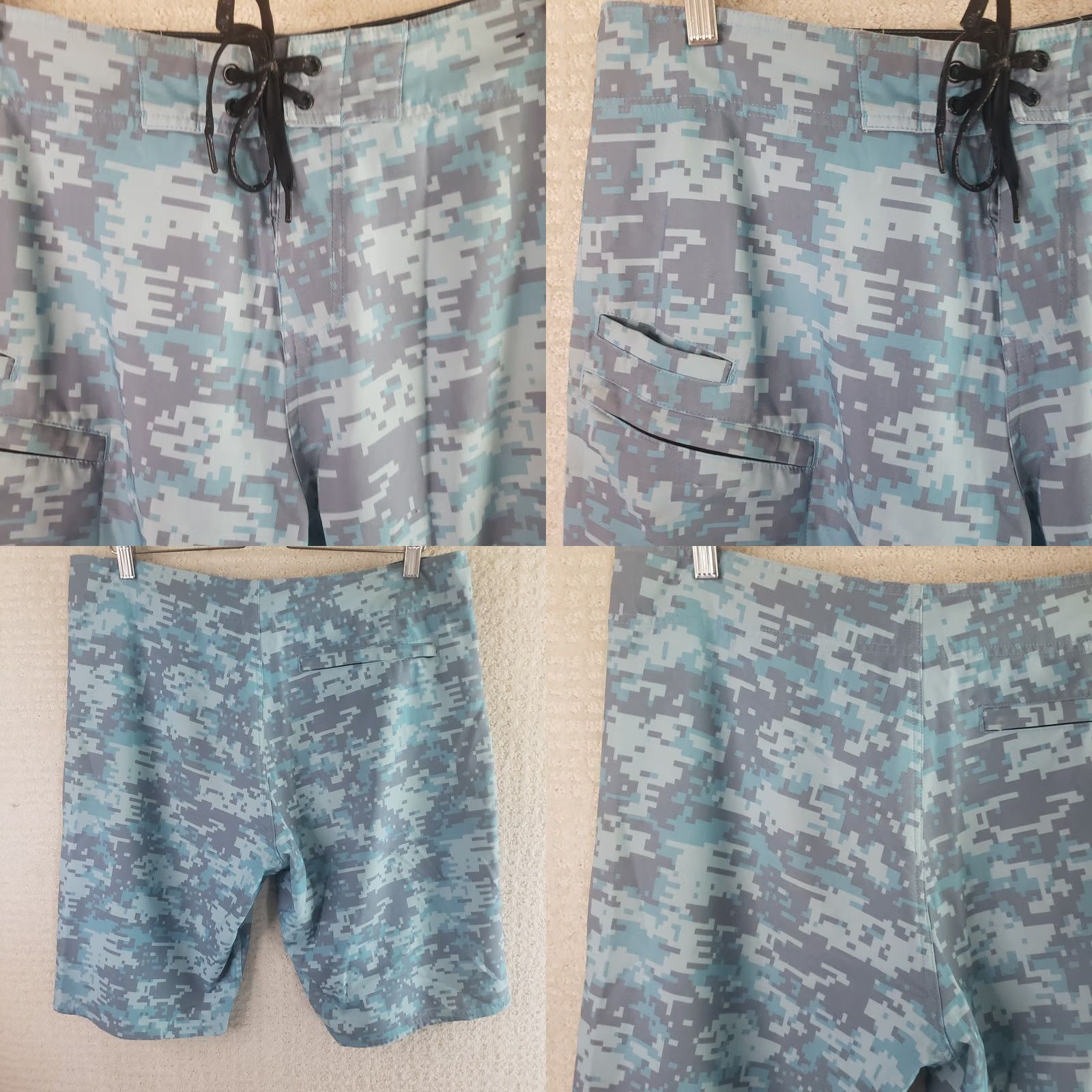 Vintage PELAGIC Shorts Mens 36 Blue Tek Board Men Digital Camo Ripstop Stretch Size US 36 / EU 52 - 8 Thumbnail