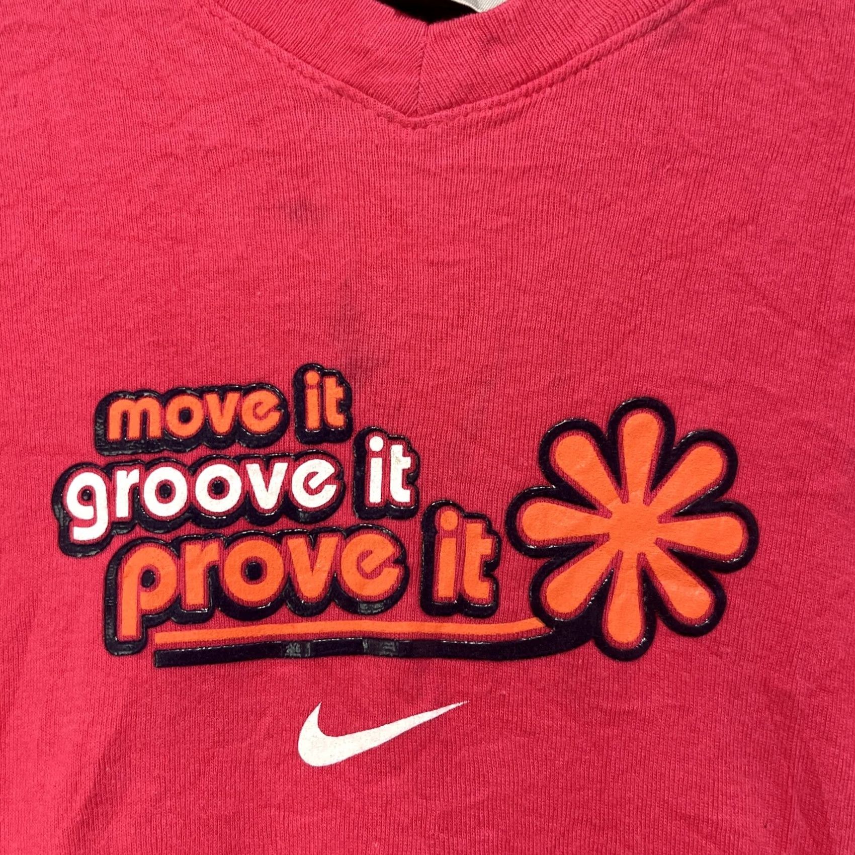 Nike VINTAGE Nike Shirt Womens XL Move It Groove It Prove It V Neck Pink Short Sleeve T-Shirt Casual Size XL / US 12-14 / IT 48-50 - 3 Thumbnail