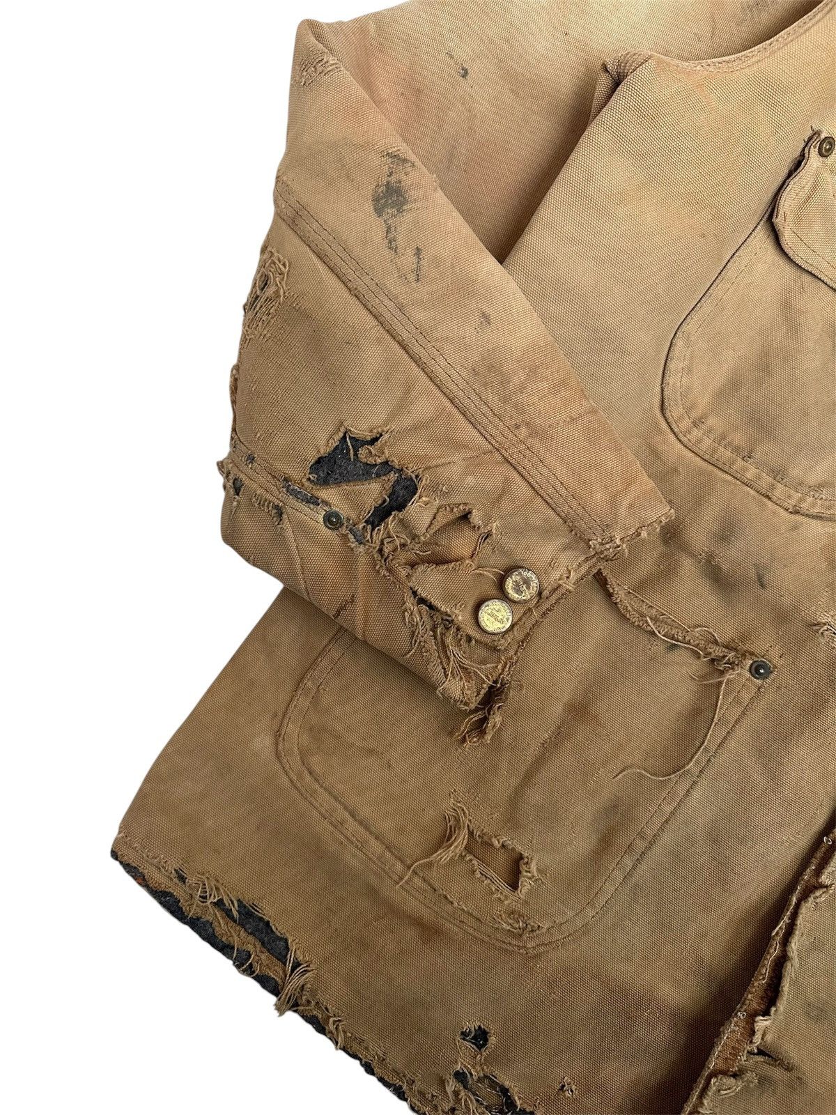 Carhartt Late 80s Extremely Thrashed Carhartt Brown Detroit Jacket Size US L / EU 52-54 / 3 - 7 Thumbnail