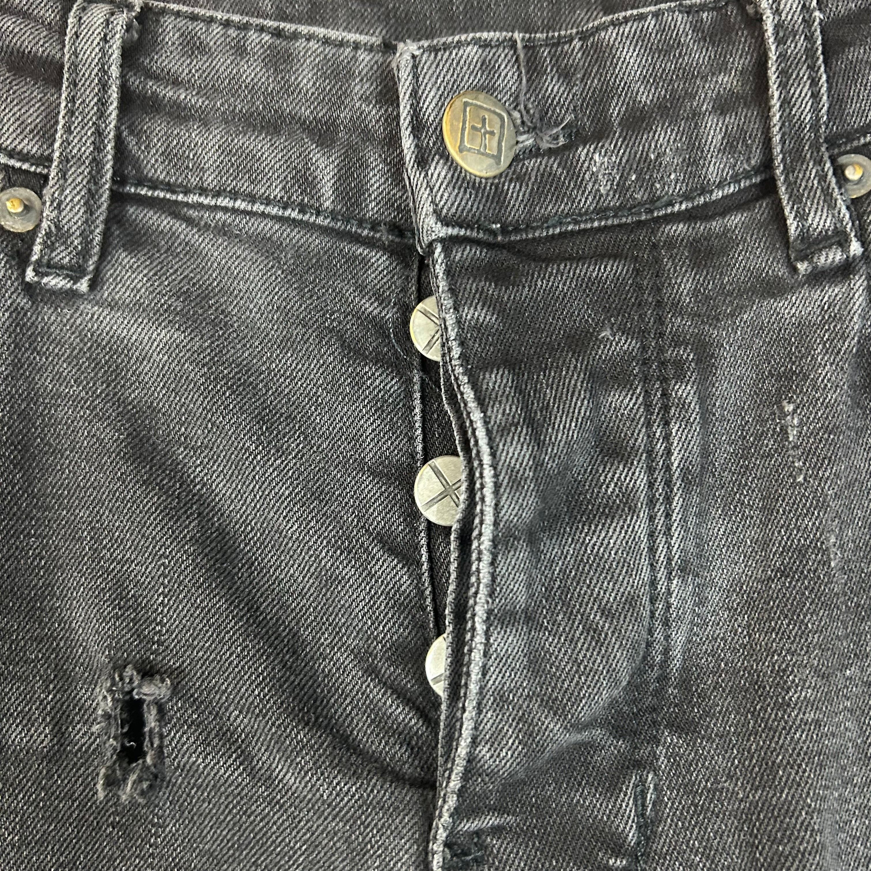 Ksubi Ksubi Jeans KM82 Stretch Faded Black button Fly Distressed Size US 34 / EU 50 - 9 Thumbnail