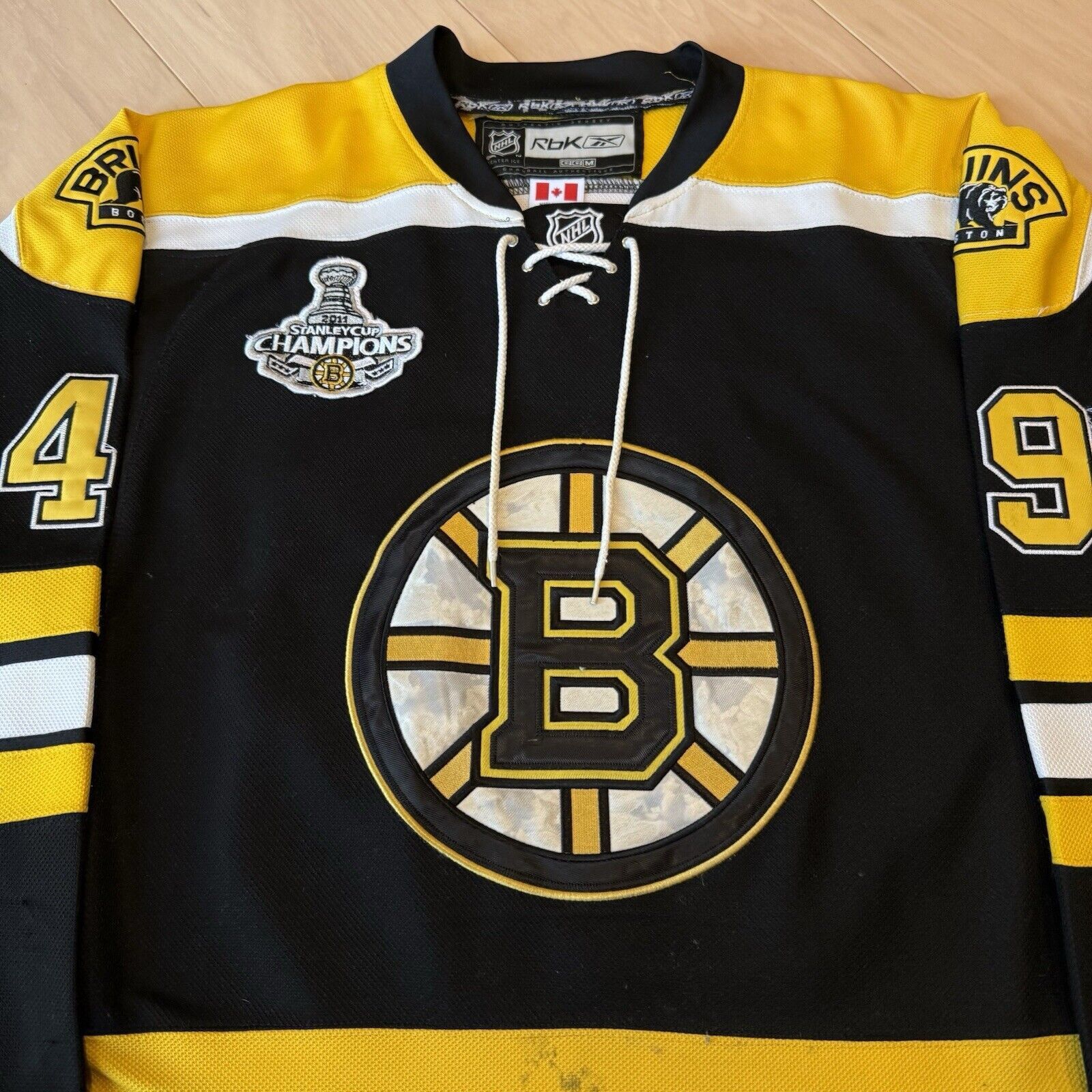 NHL × Reebok Rich Peverley Boston Bruins Jersey 50 Black Yellow NHL CCM Size US M / EU 48-50 / 2 - 3 Thumbnail