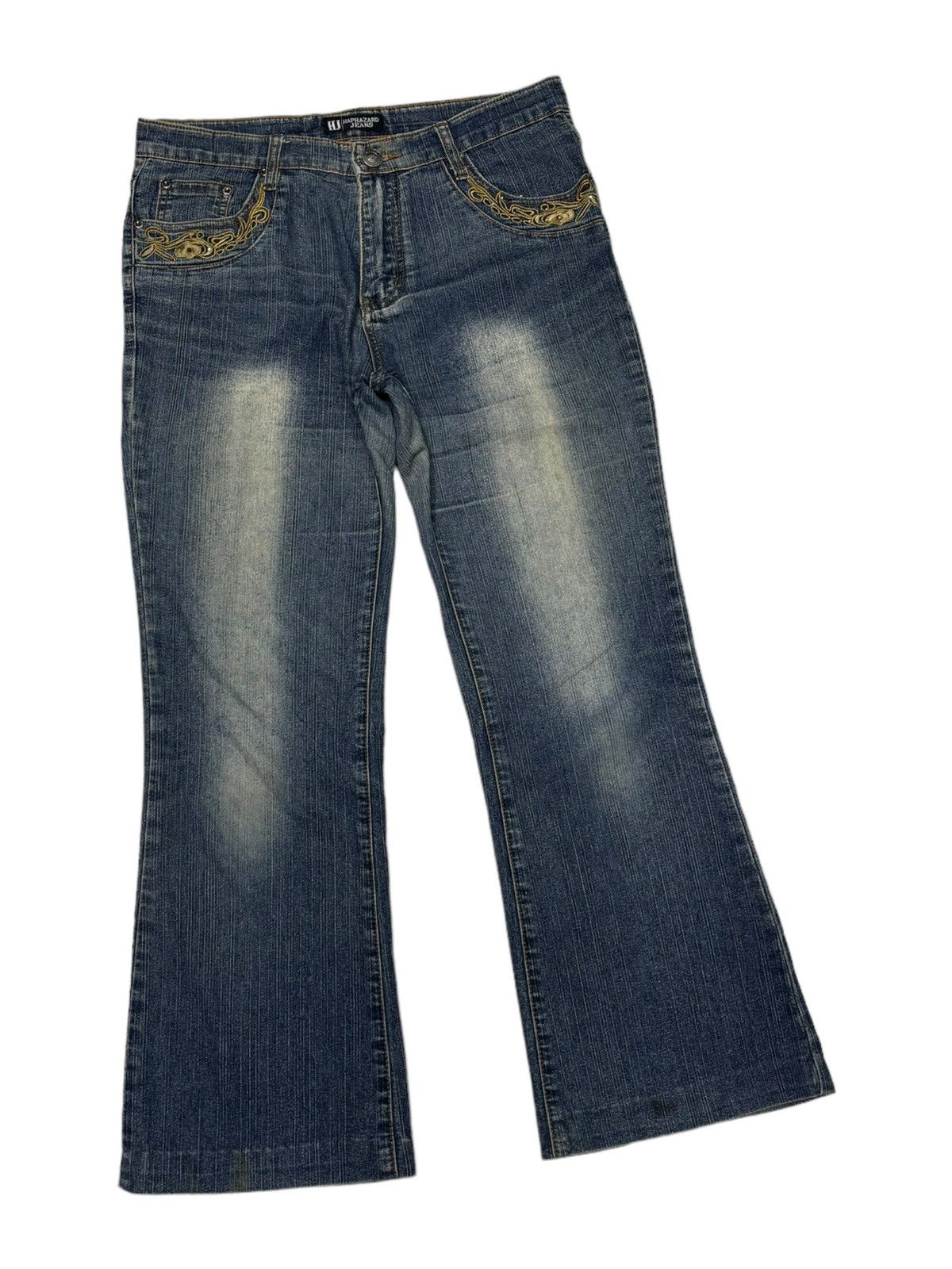 Japanese Brand HAPHAZARD JEANS DISTRESS BOOTCUT FLARED DENIM JEANS Size US 32 / EU 48 - 3 Thumbnail