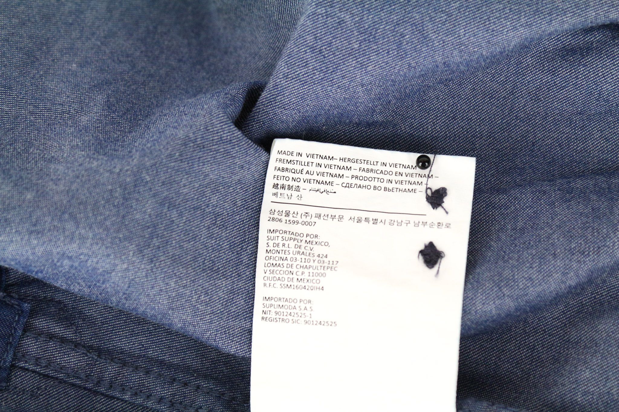 Suitsupply ~S Blue Cotton Polo Denim Look Shirt 72845 Size US S / EU 44-46 / 1 - 6 Thumbnail