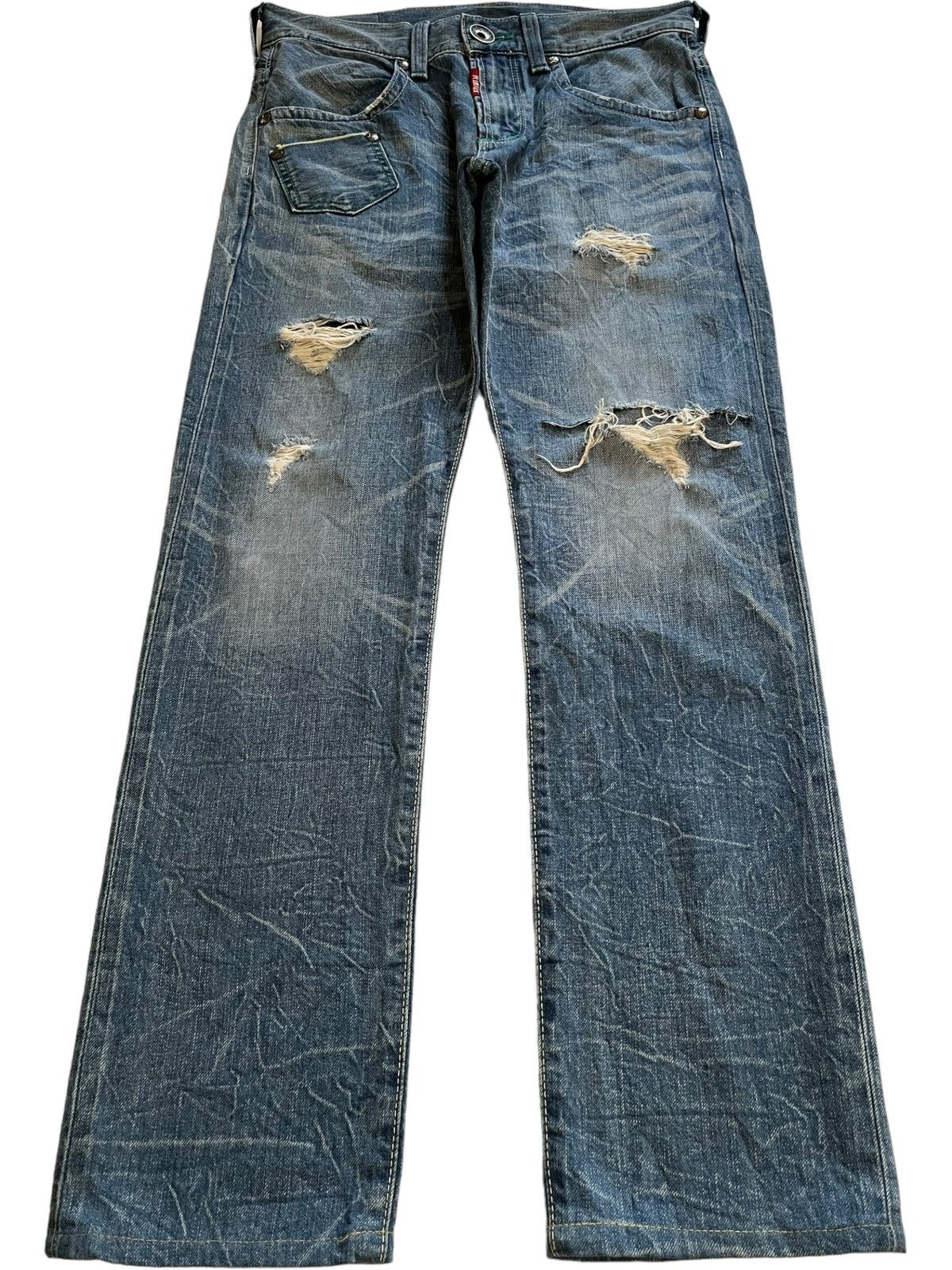 Edwin × Japanese Brand Vintage Japanese Edwin Selvedge Acid Wash Style Jeans Size US 33 - 2 Thumbnail