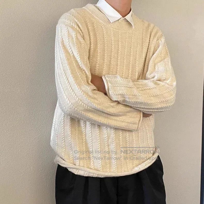 Yohji Yamamoto Yohji-Inspired Round Neck Cable Knit Sweater. Size US M / EU 48-50 / 2 - 2 Thumbnail