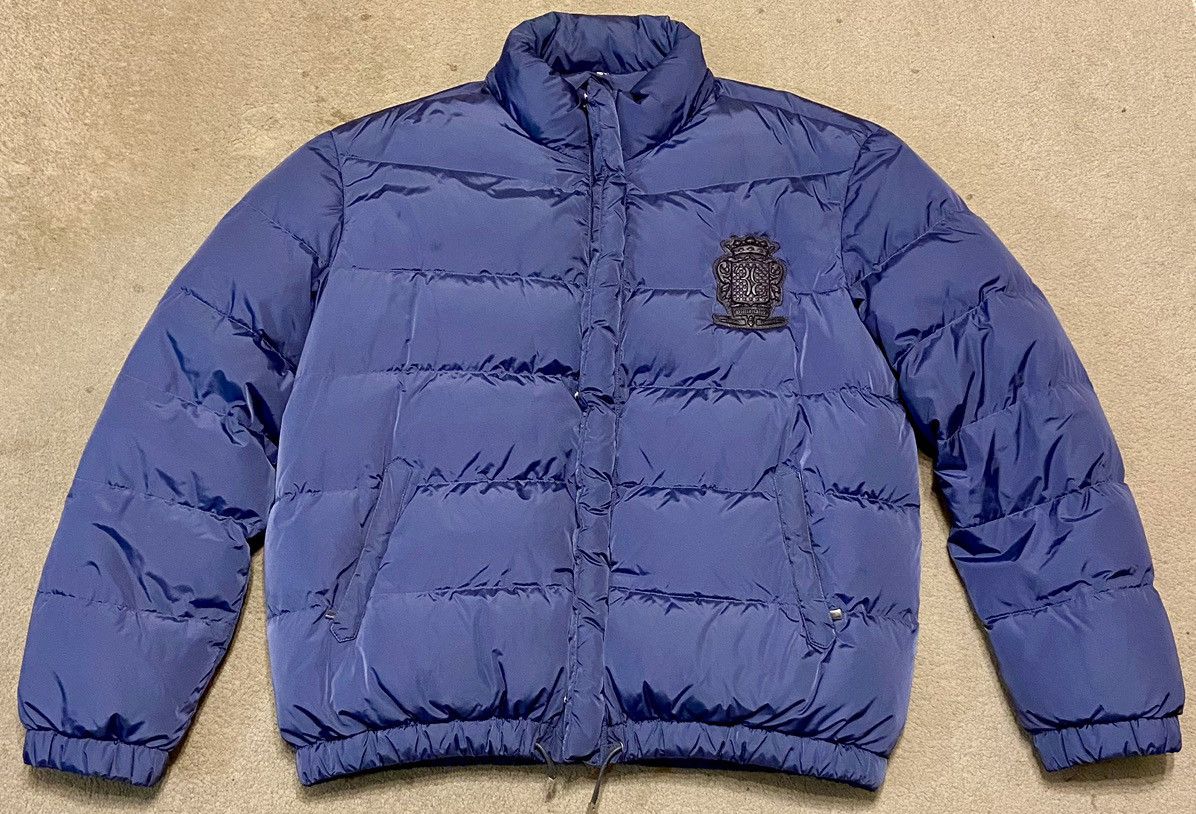 image of Billionaire Couture x Italian Designers Billionaire Italian Couture Puffer in Blue Gray (Size 2XL)