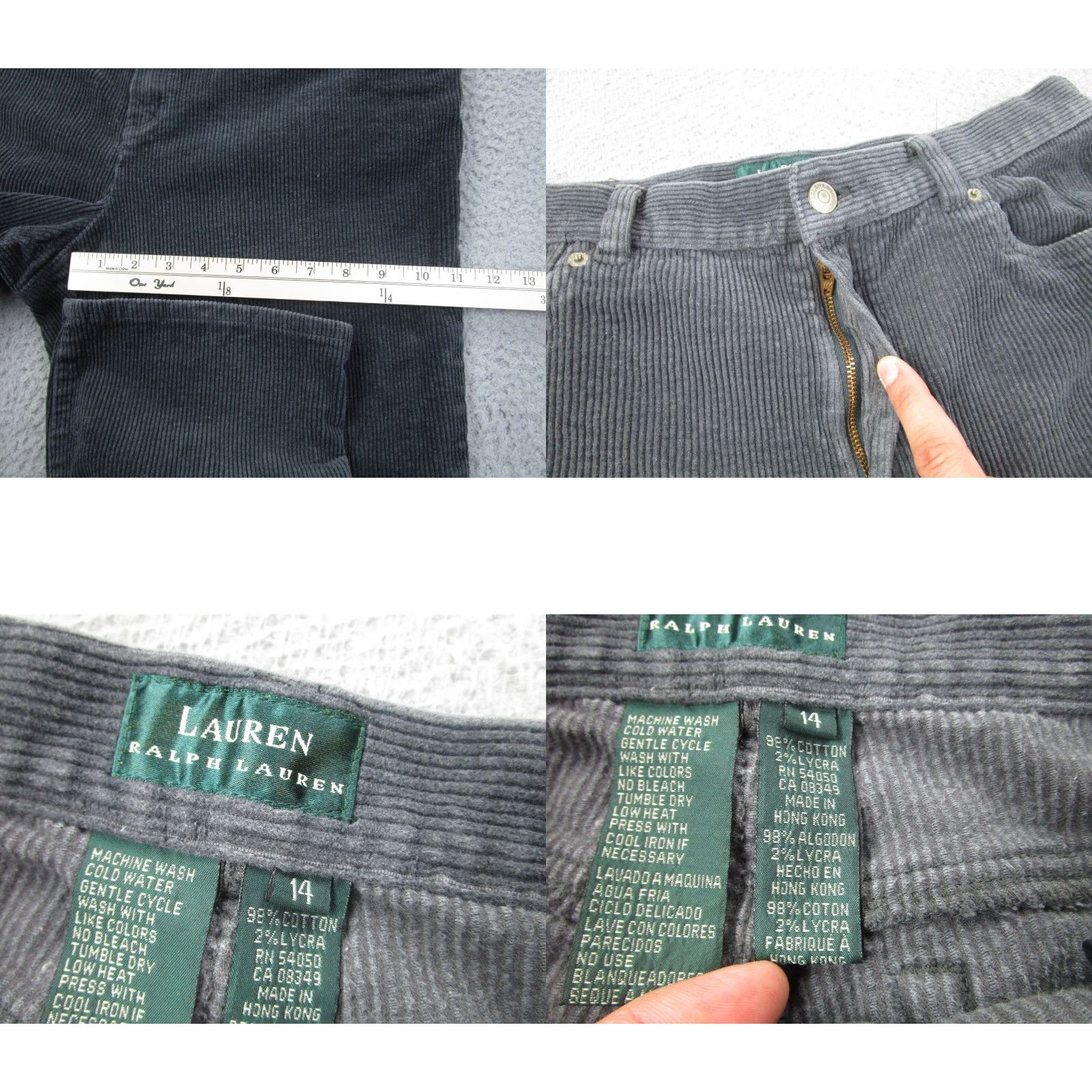 Ralph Lauren VINTAGE Ralph Lauren Pants Womens 14 Gray 90s High Rise Corduroy 32 Waist Ankle Straight Men's? Size 36" / US 14 / IT 50 - 8 Thumbnail