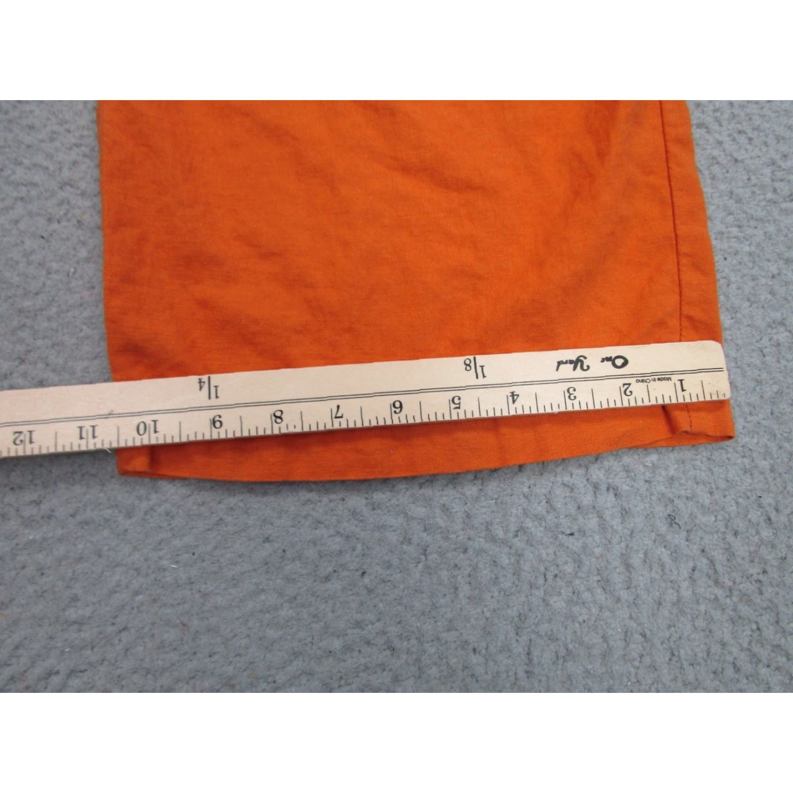 Vintage Linen Pants Womens M Orange Rayon Wide Leg Beach Coastal Resort Clean Girl Size 32" / US 10 / IT 46 - 5 Thumbnail