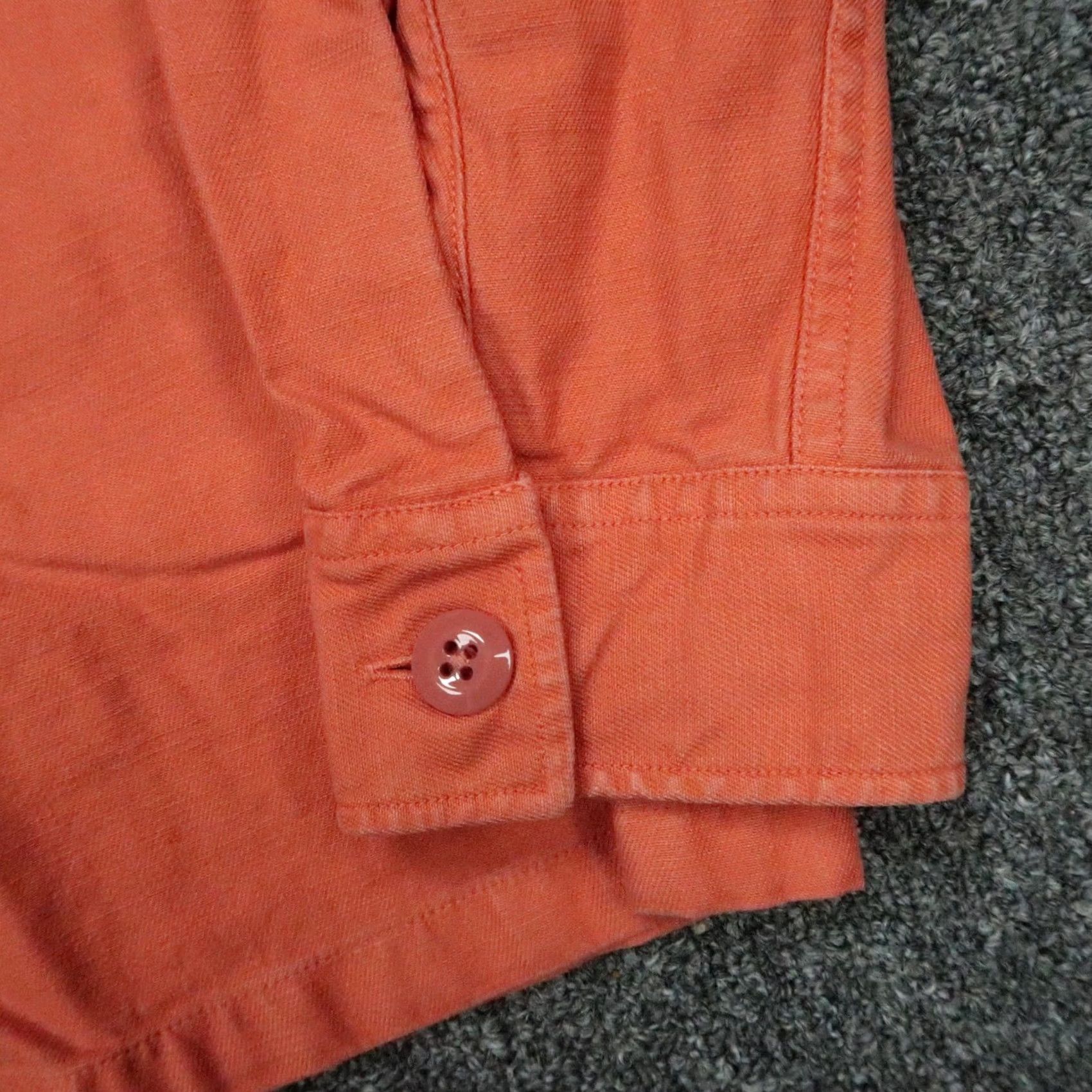 Wallace & Barnes Wallace & Barnes Shirt Mens Medium Orange Garment Dyed Seaside Twill Workshirt Size US M / EU 48-50 / 2 - 4 Thumbnail