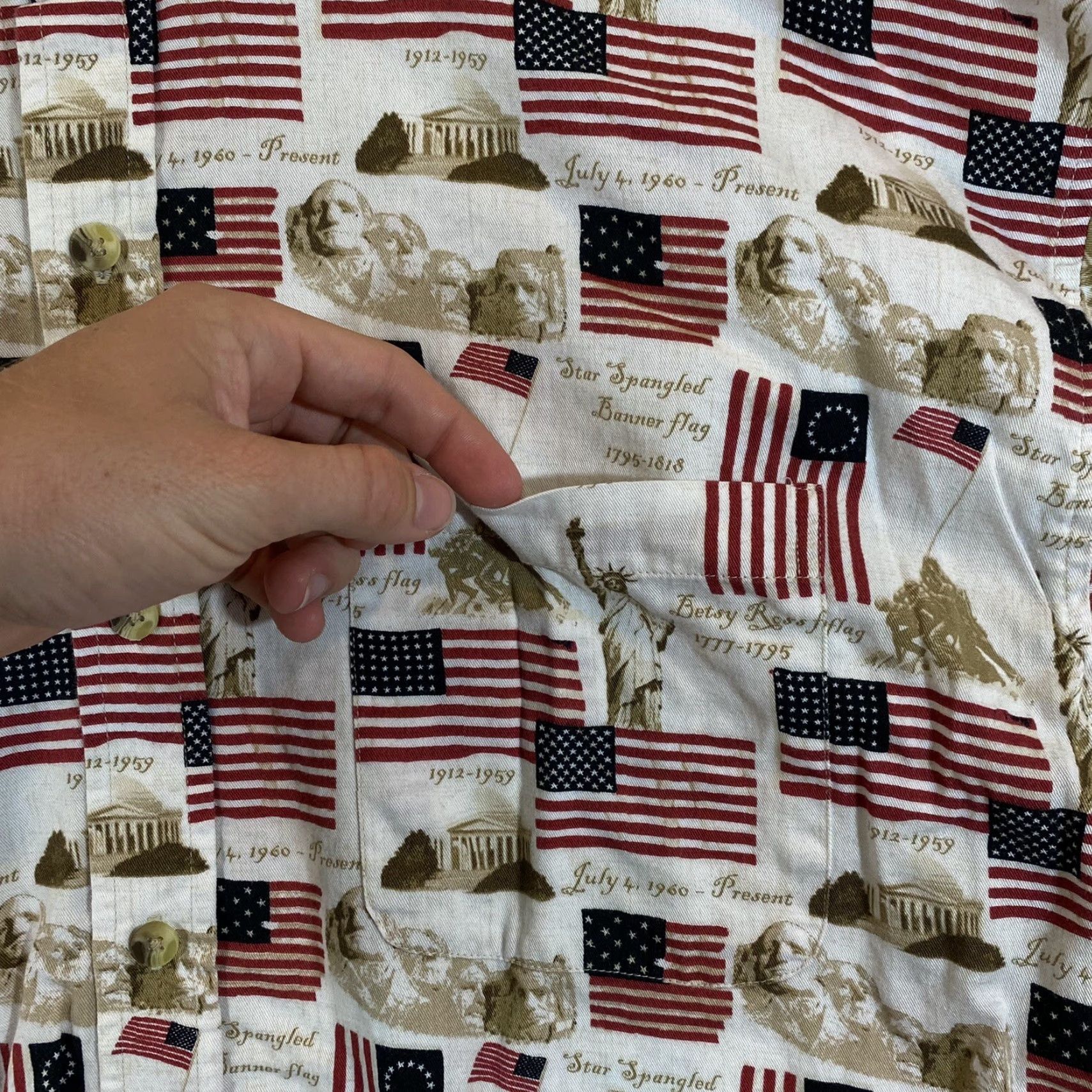 Cotton Traders VTG Cotton Traders Sport Shirt Mens 2XL Red Patriotic 4th Of July American Button Up Shirt Size US XXL / EU 58 / 5 - 3 Thumbnail