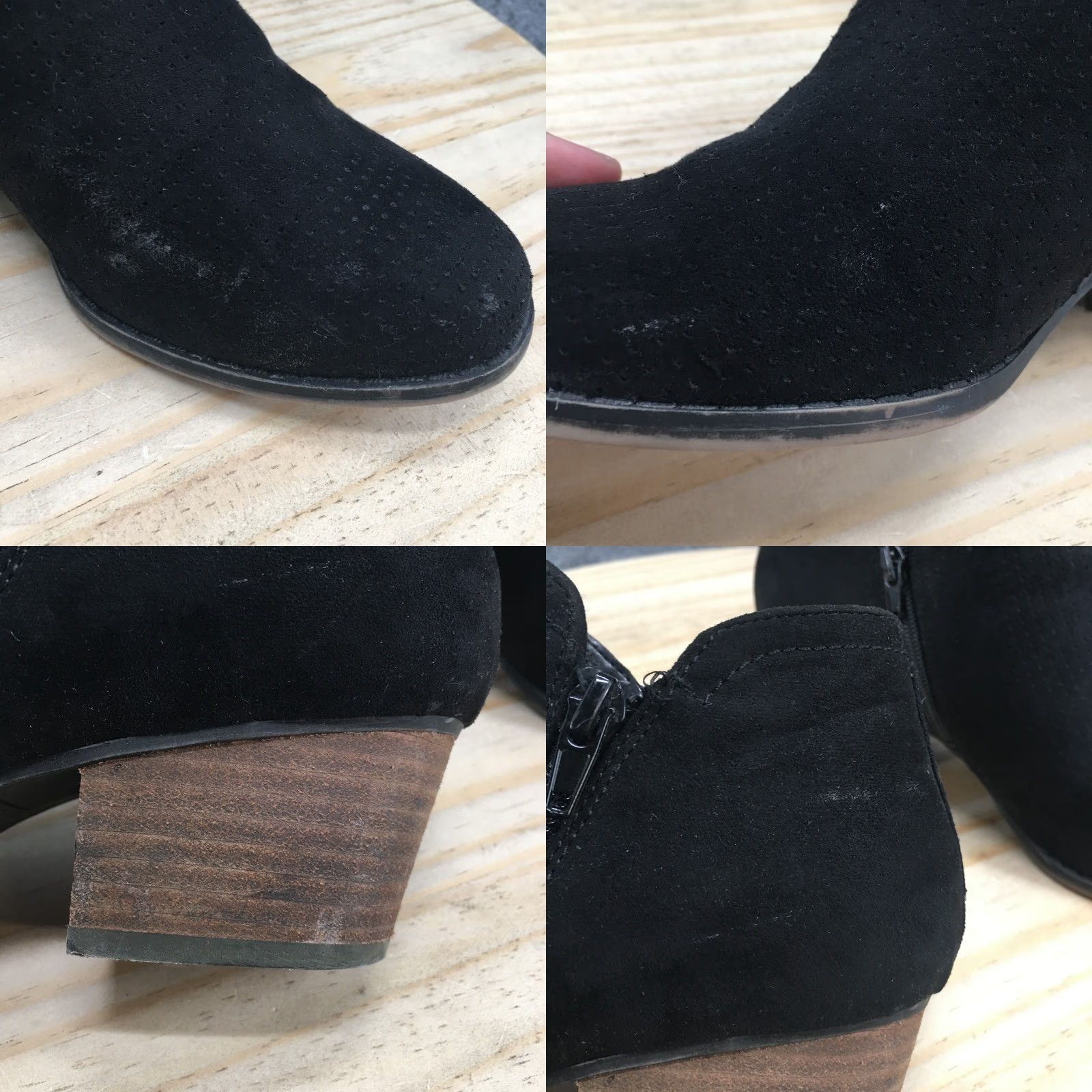 Vintage Lifestride Boots Womens 9M Blake Casual Side Zip Ankle Bootie Black Fabric Heels Size US 9 / IT 39 - 8 Thumbnail