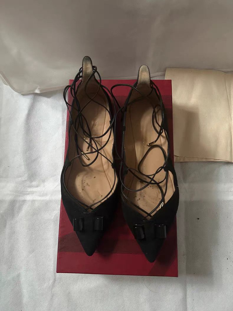 Salvatore Ferragamo Ferragamo Black Suede Ballet Flats Q9 Size US 6 / IT 36 - 6 Thumbnail