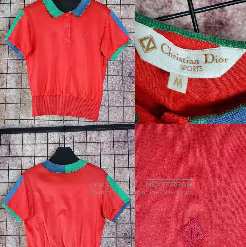 Dior Dior Red Cotton Embroidered Logo Short Sleeve T. Size M / US 6-8 / IT 42-44 - 2 Thumbnail
