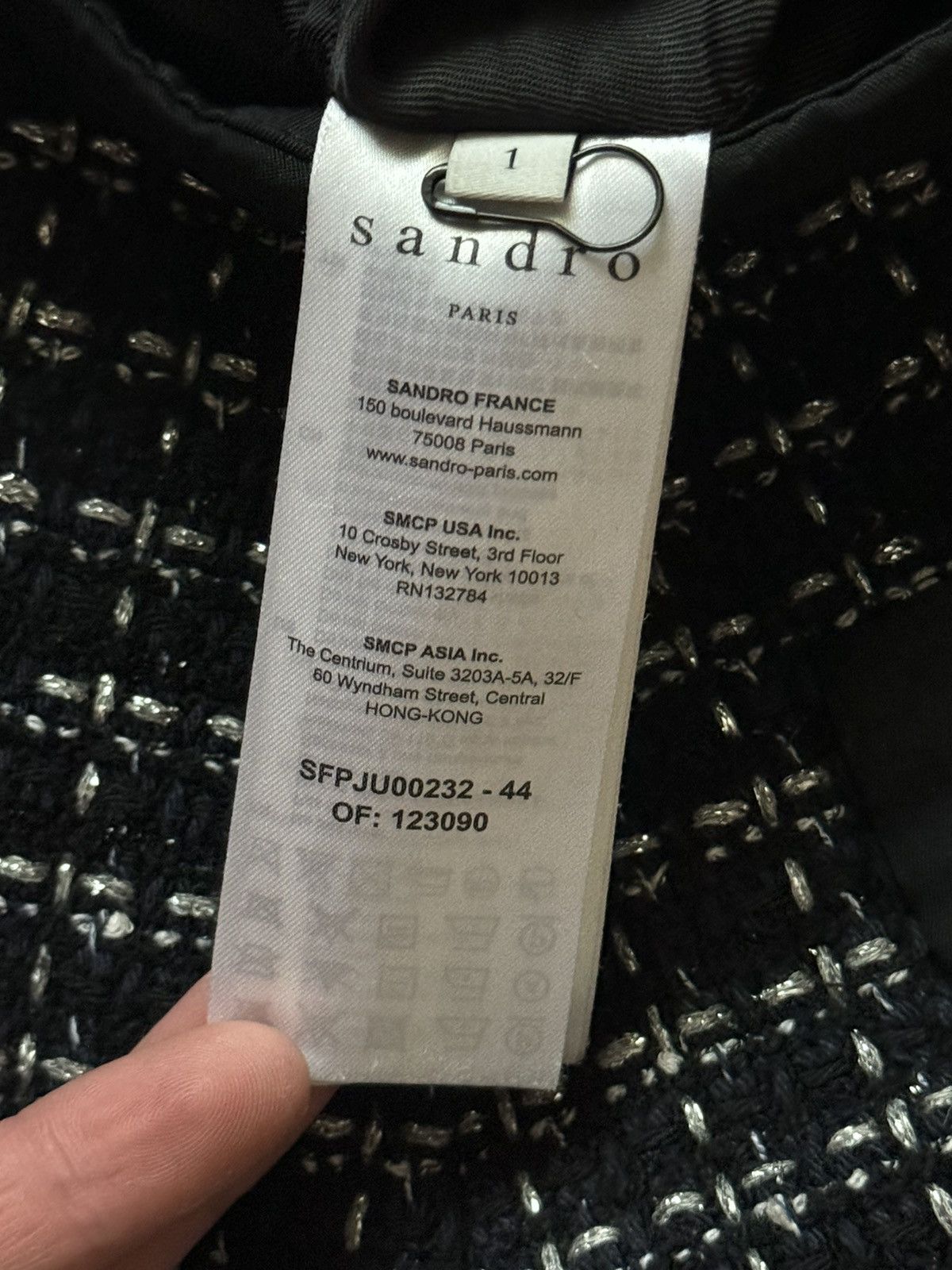 Designer × Sandro Sandro 1 tweed mini skirt chekered dark blue Size 25" / US 0 / IT 36 - 9 Thumbnail