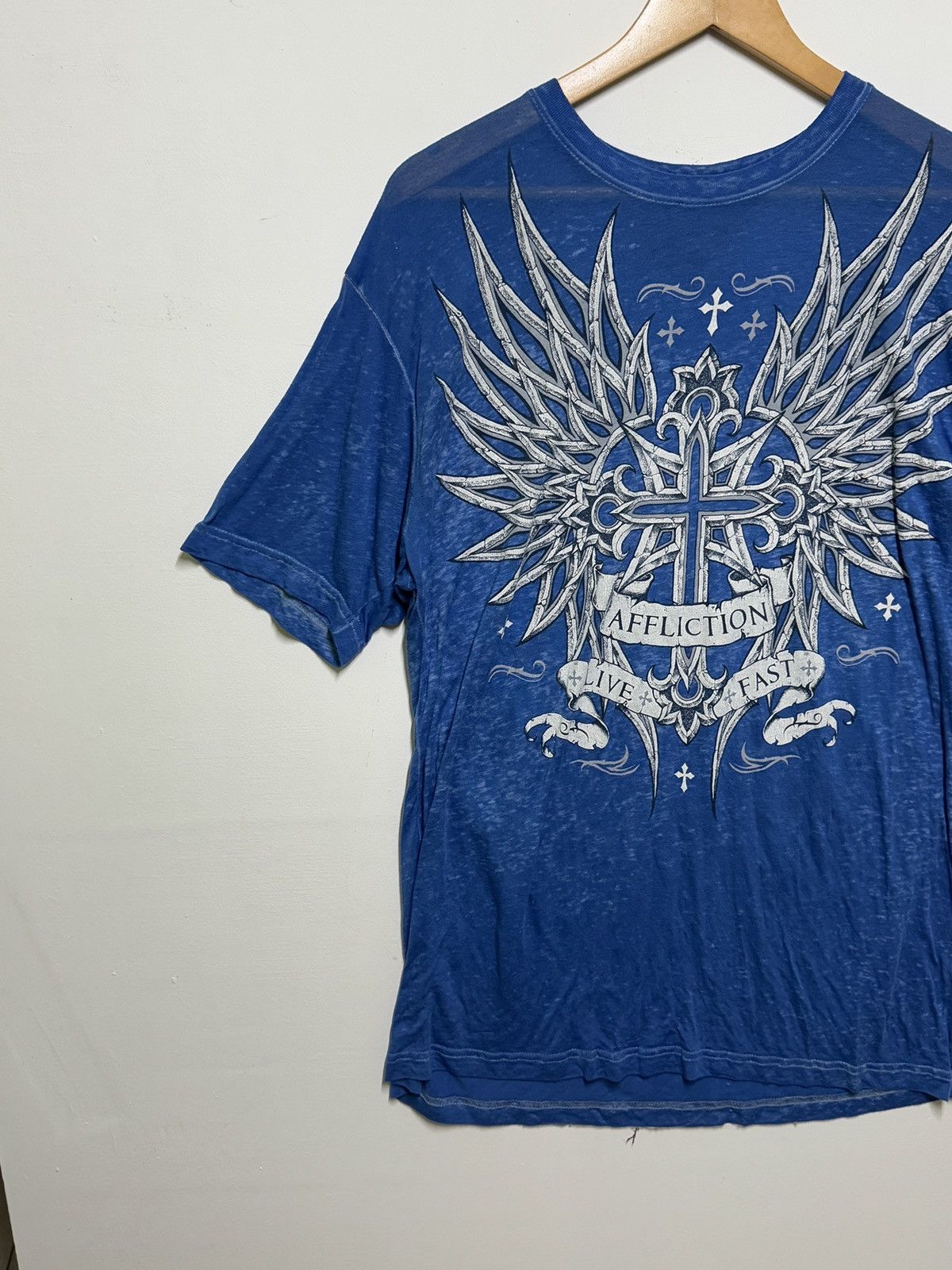 Affliction Affliction Live Fast Bone Wing Cross Tee Size US L / EU 52-54 / 3 - 3 Thumbnail