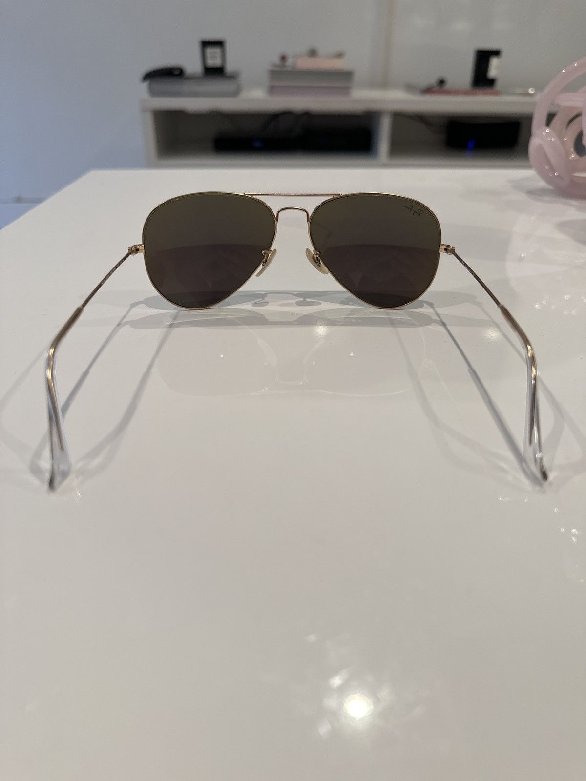 RayBan RAY BAN AVIATOR Green Blue Mirror Gold Frames Size ONE SIZE - 5 Thumbnail